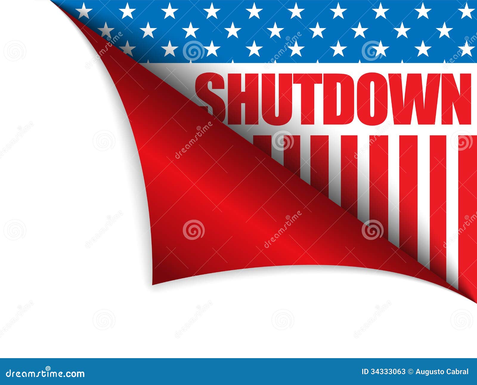 Shutdown Closed United States of America Page Corn Stock Vector