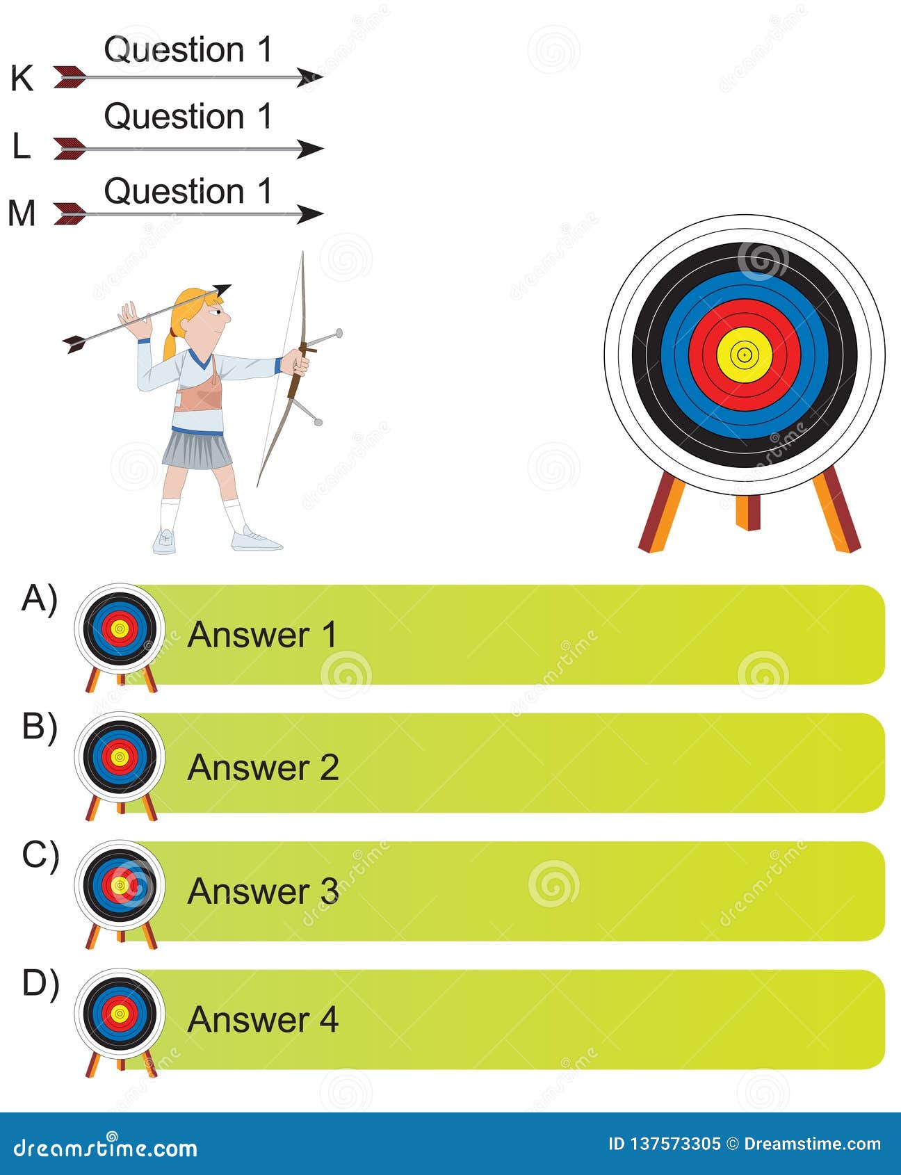 General Archer and Arrow Questions Stock Vector Illustration of