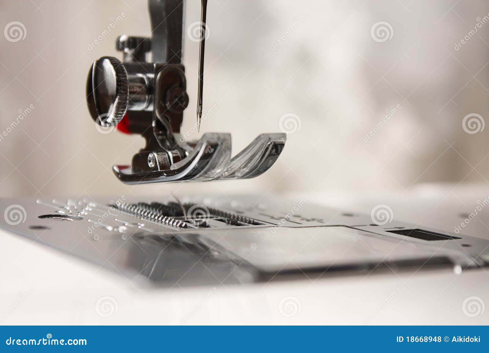 Shuttle Closeup of a Needle in a Sewing Machine Stock Photo Image of