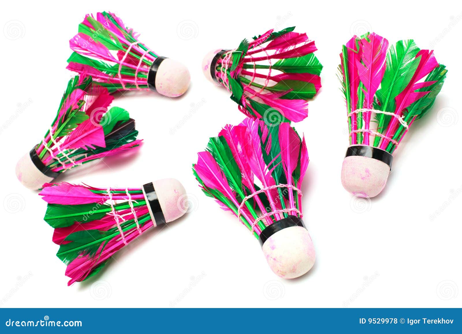 Shuttlecock with feathers stock photo. Image of competitive 9529978