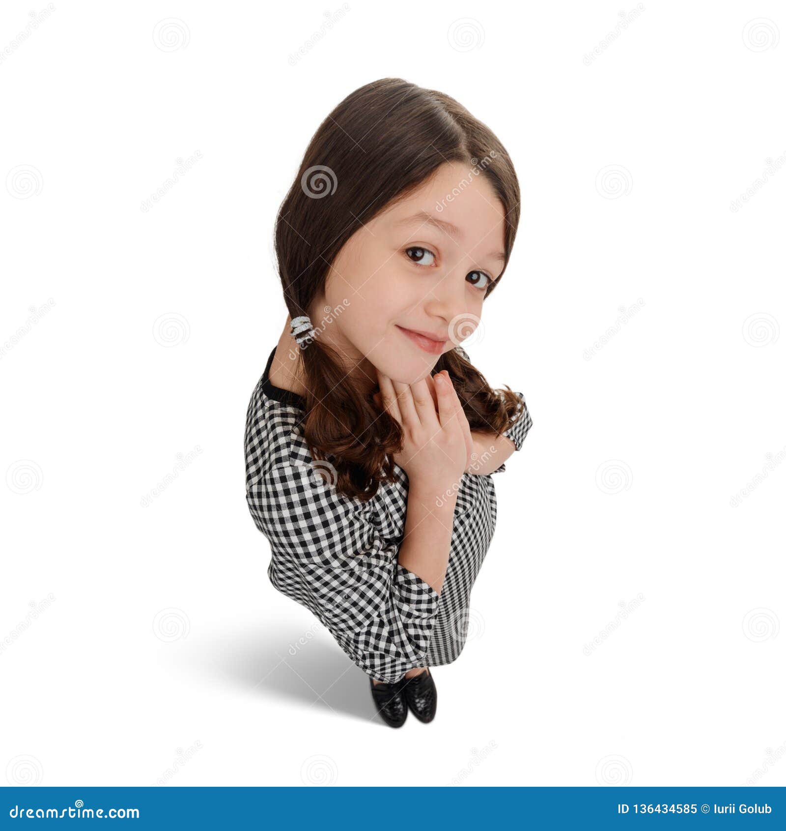 Shy Little Girl On White Stock Image Image Of Lady 136434585