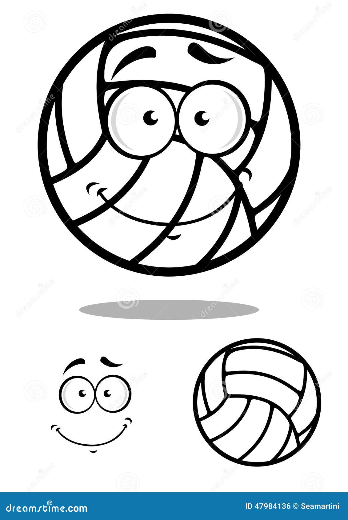 Shy Volleyball Ball Character Design Elements Stock Vector ...