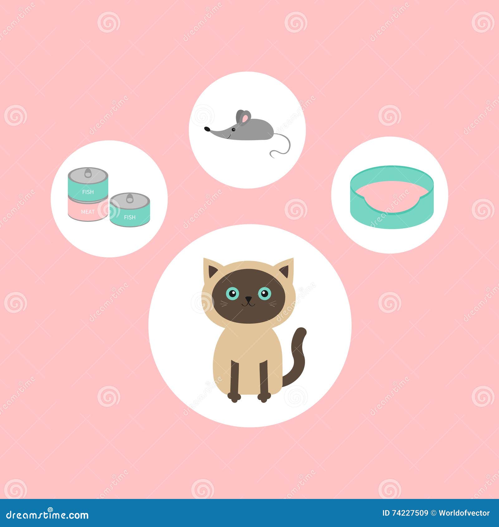 cute cats icon set design, Stock vector