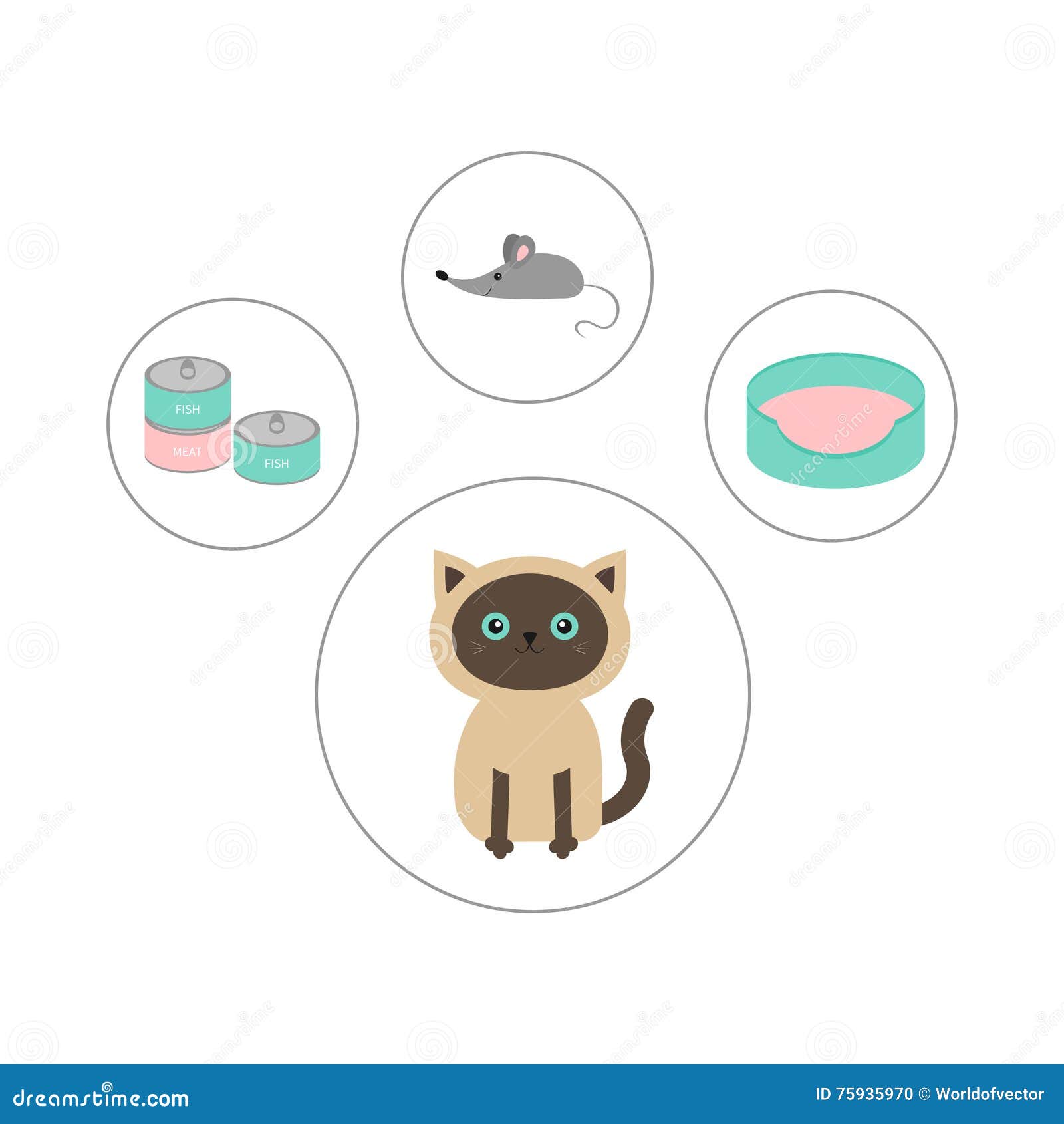 cute cats icon set design, Stock vector