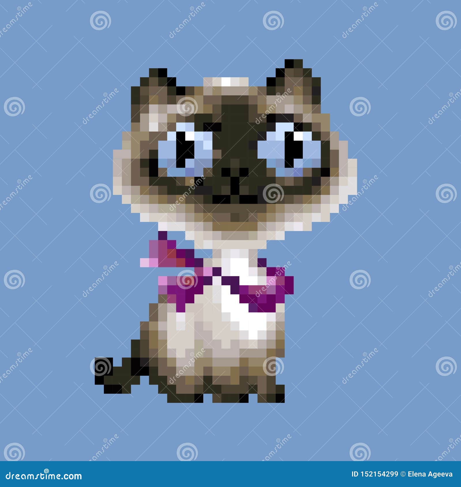 Cat Pixel Stock Vector Illustration and Royalty Free Cat Pixel Clipart