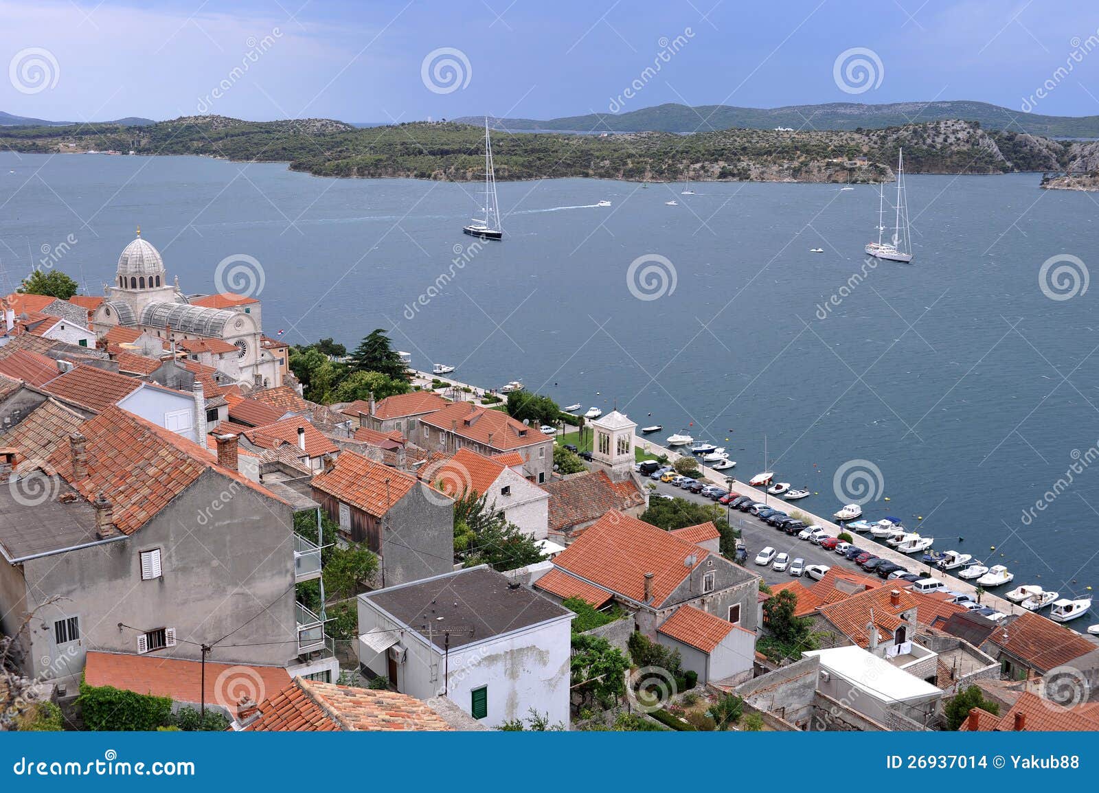 View of Sibenik and surrounded Croatian islands