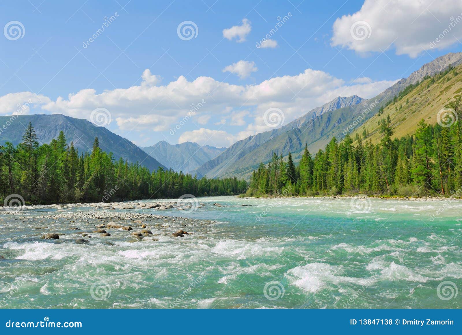 siberia. altai. view on green valley