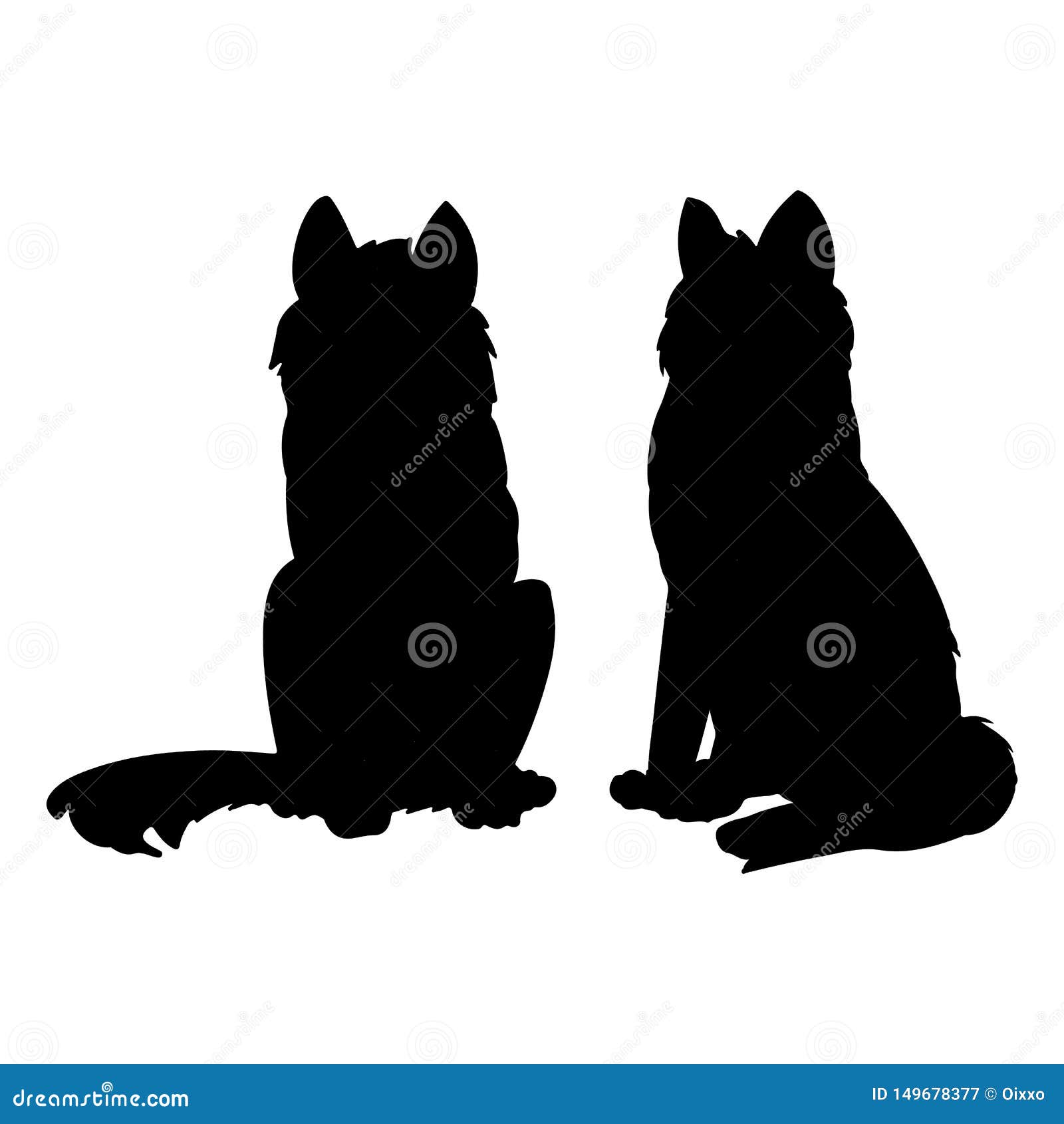 Download Siberian Husky Or Laika Dog Silhouettes Domestic Animal Or Pet Stock Vector Illustration Of Domestic Pets 149678377