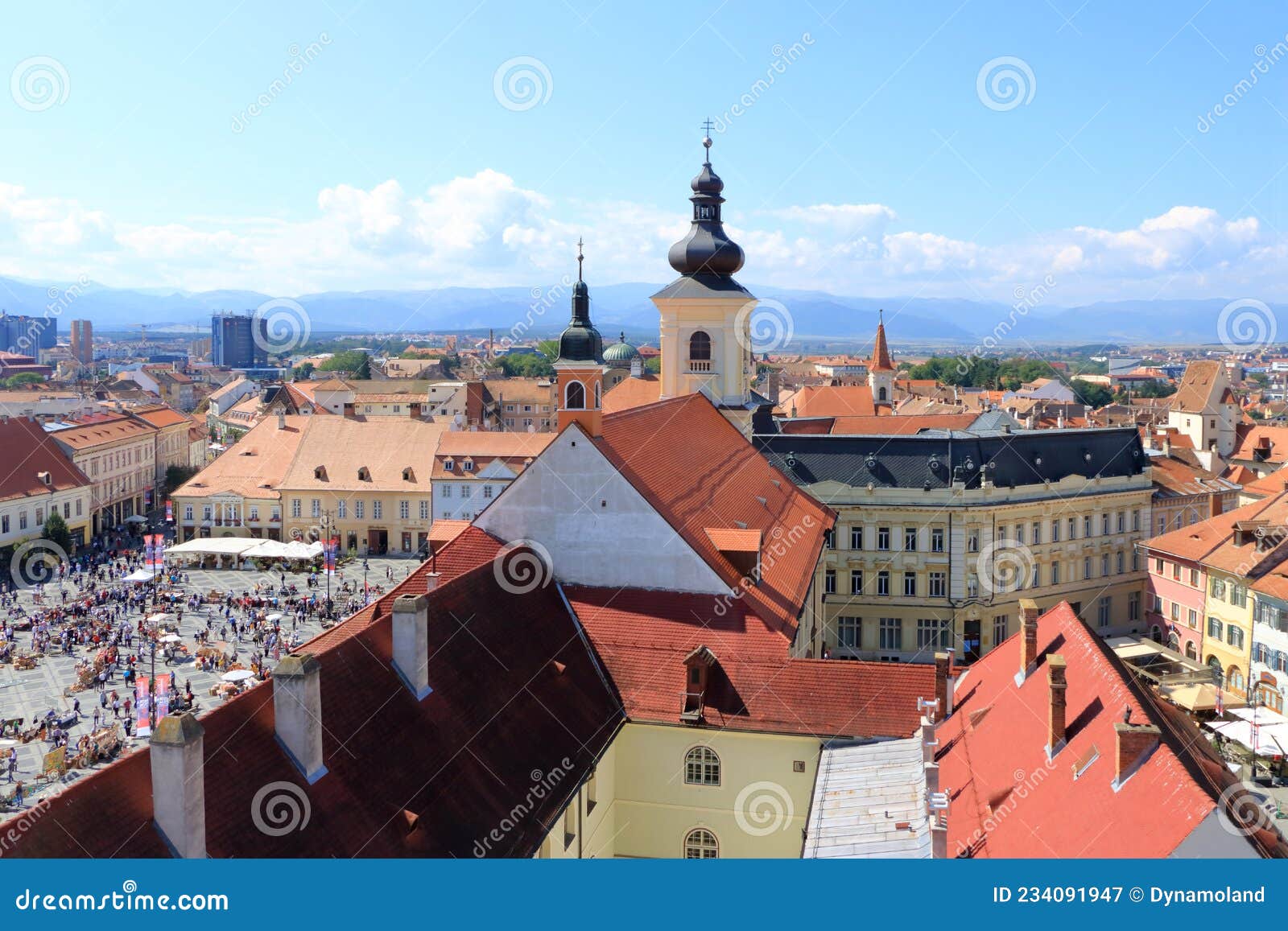 Sibiu Hermannstadt Old Town from Above, Transylvania, Romania Stock Image -  Image of bridge, culture: 234091947