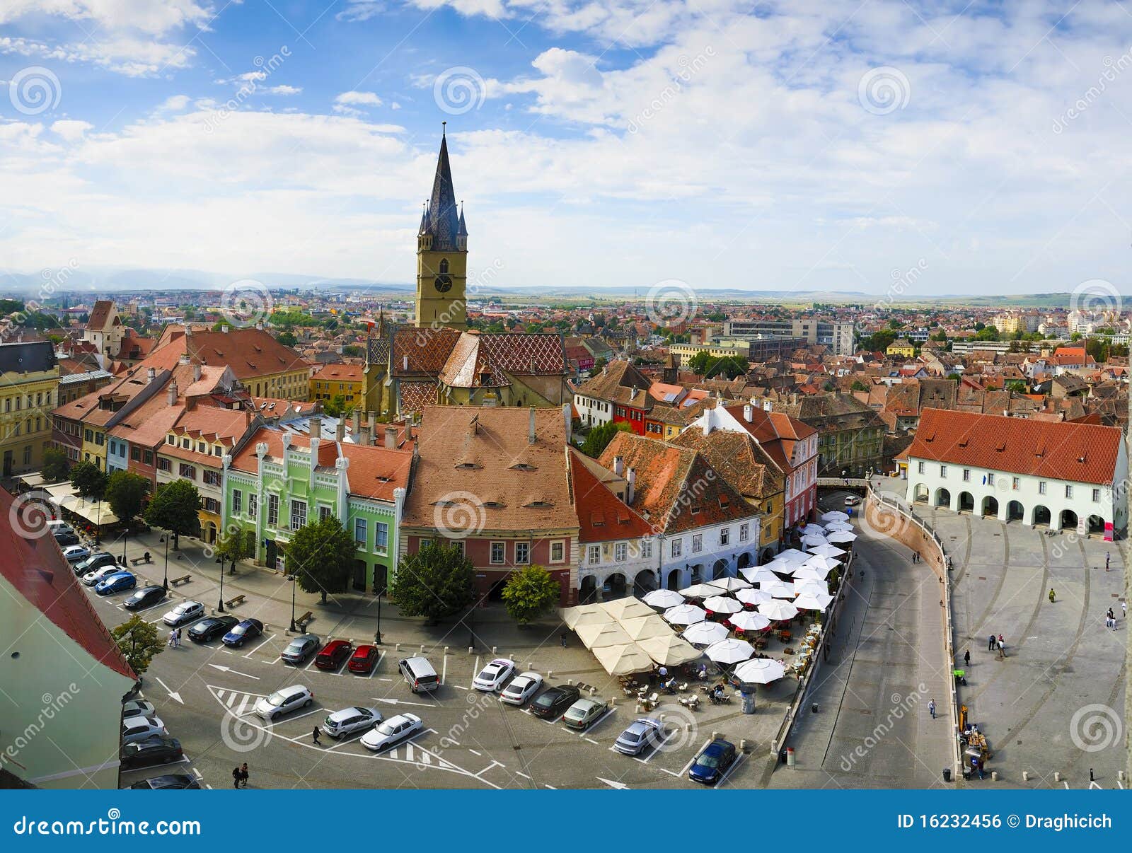 Sibiu (Hermannstadt) in Transylvania Stock Photo - Image of street