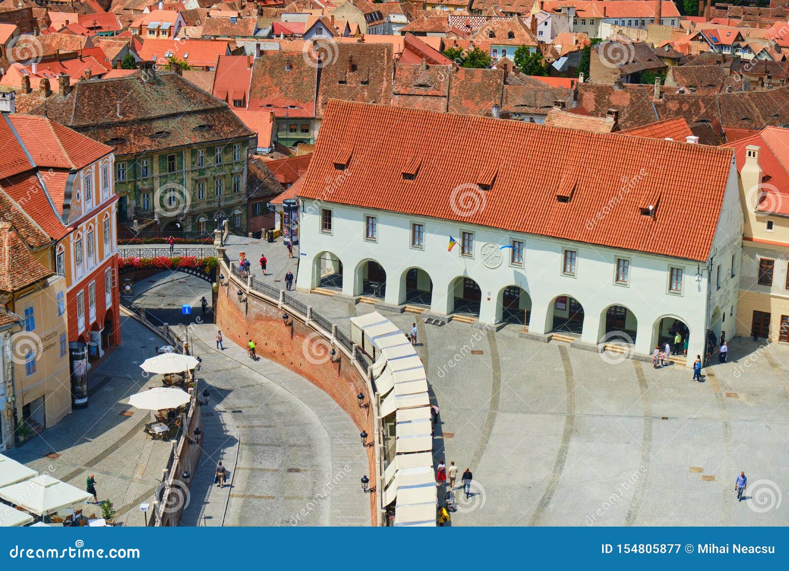 The Bridge of Lies and Casa Artelor in Sibiu Hermannstadt, Transylvania,  Romania Stock Photo - Image of cityscape, bridge: 183384176