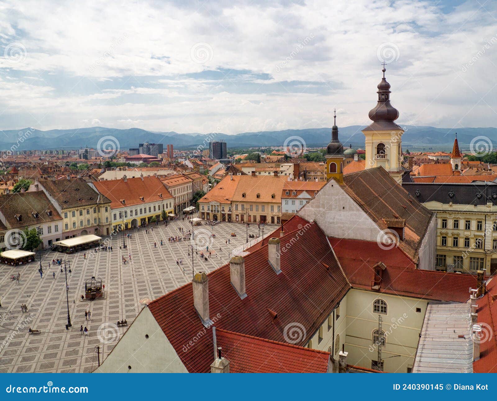 sibiu, romania. large square piata mare