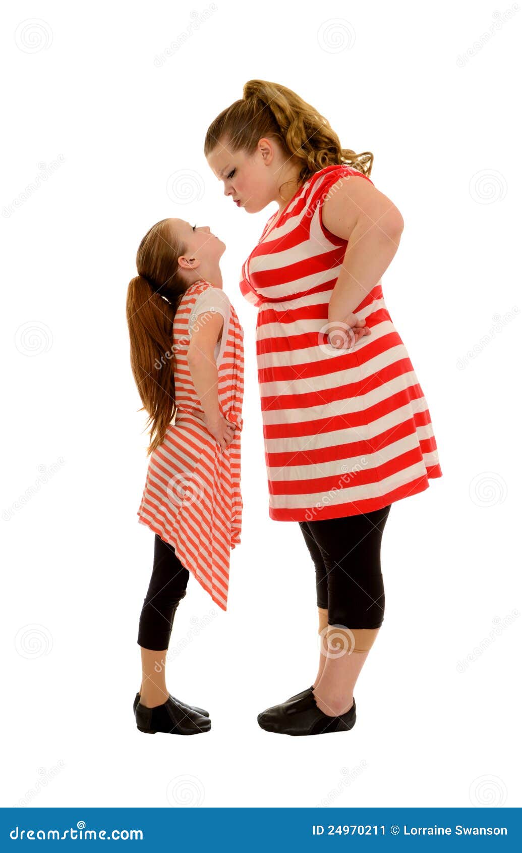Sibling Rivalry Between Two Stubborn Sisters Stock Image