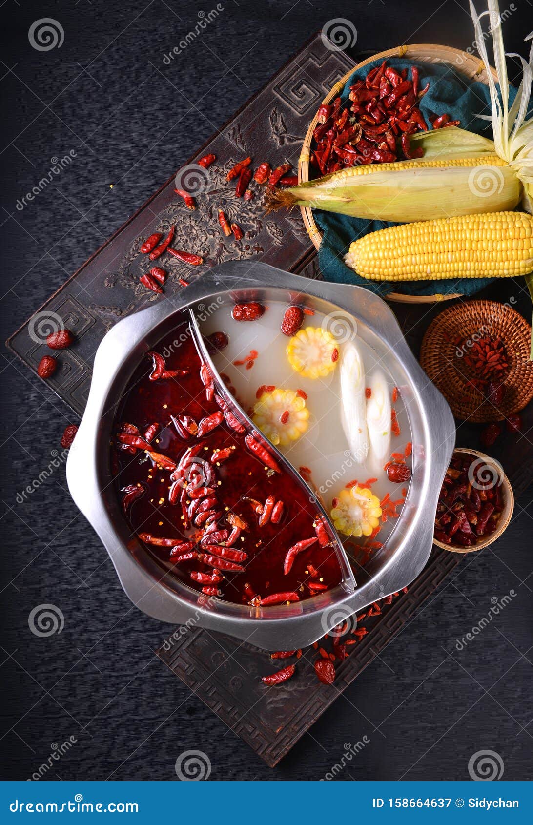Sichuan Spicy Hot Pot Cuisine and Ingredients Stock Image - Image of ...