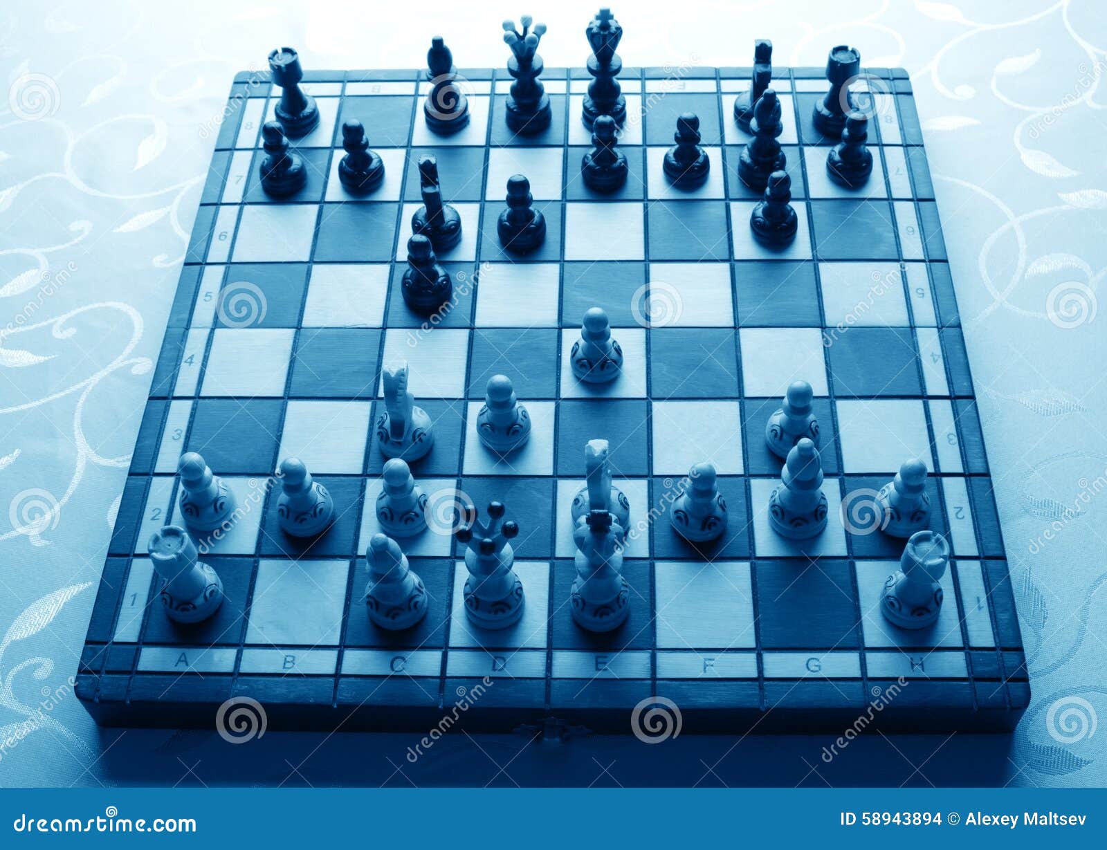 Sicilian Defense in Chess Game Stock Photo - Image of pawn, board: 58943894