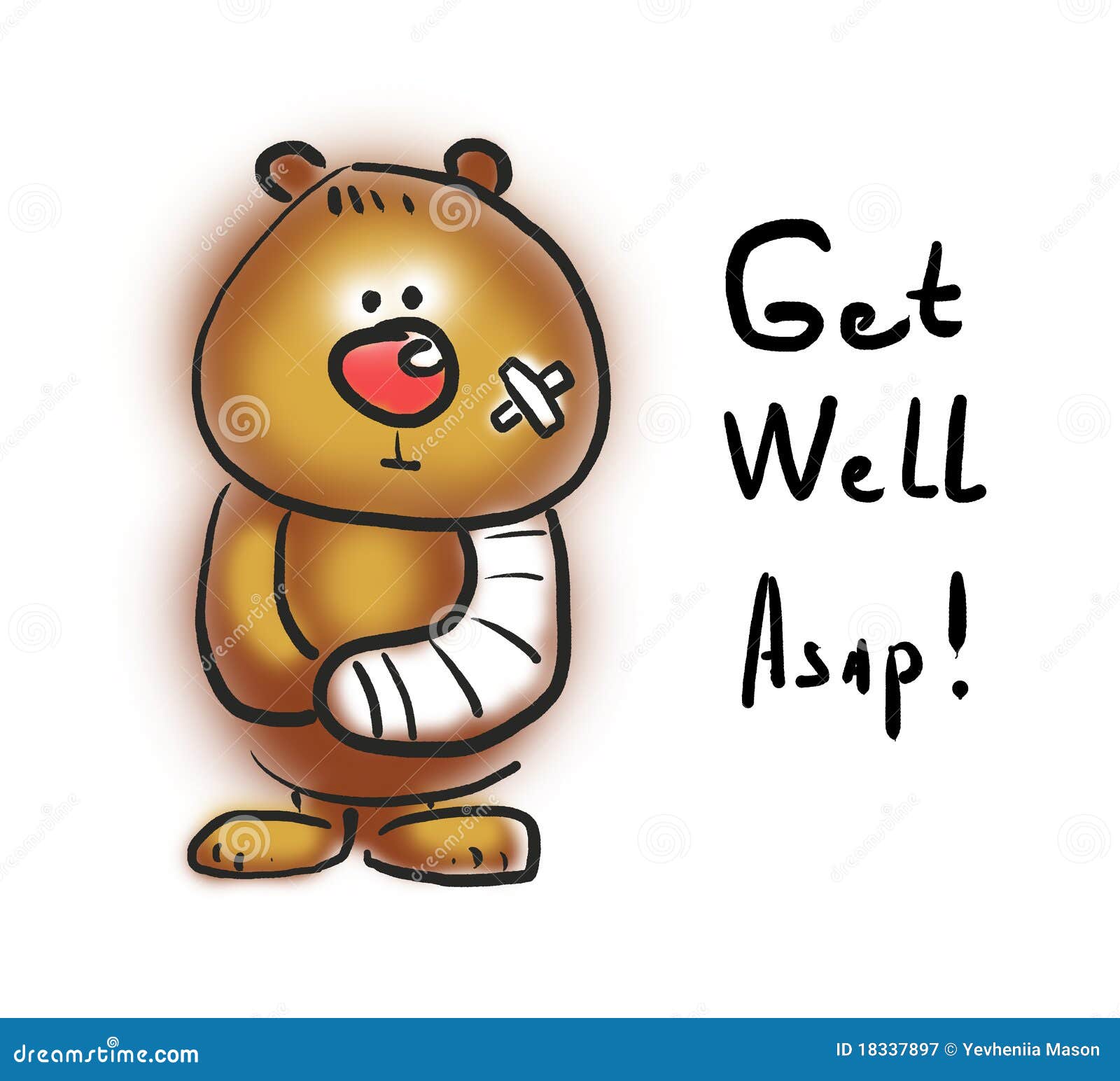 get well soon teddy bear drawing