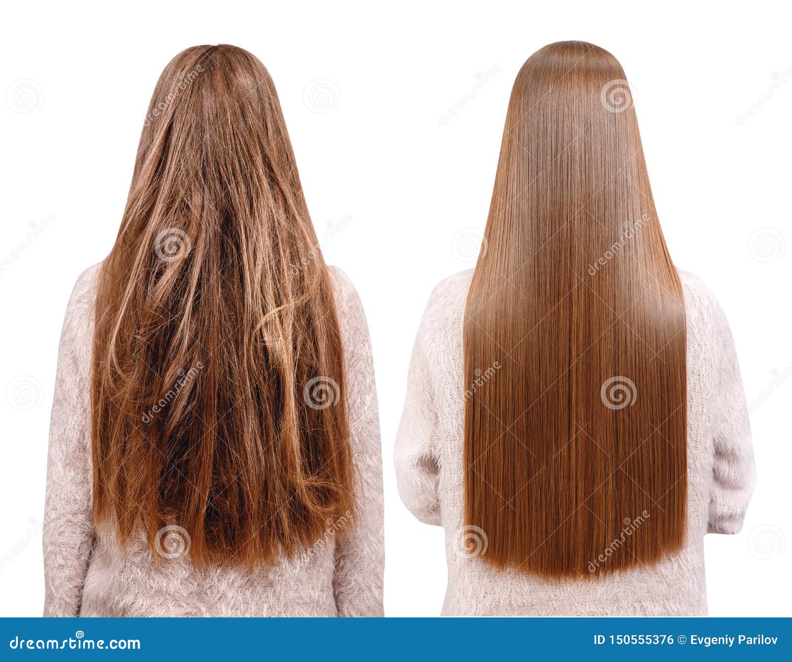 Sick, Cut and Healthy Hair Care Keratin. before and after Treatment Stock  Photo - Image of great, background: 150555376