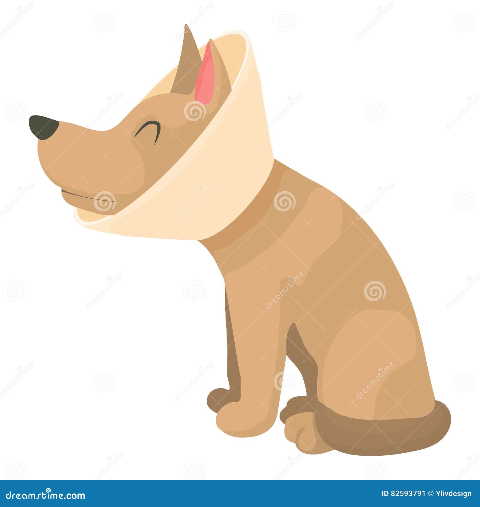 Sick Dog Icon, Cartoon Style Stock Vector - Illustration of object