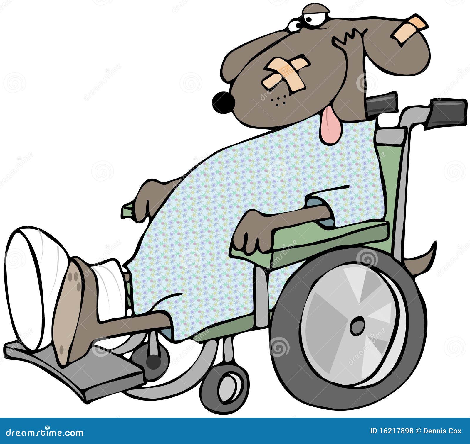 Sick Dog in a Wheelchair stock illustration. Illustration of injured