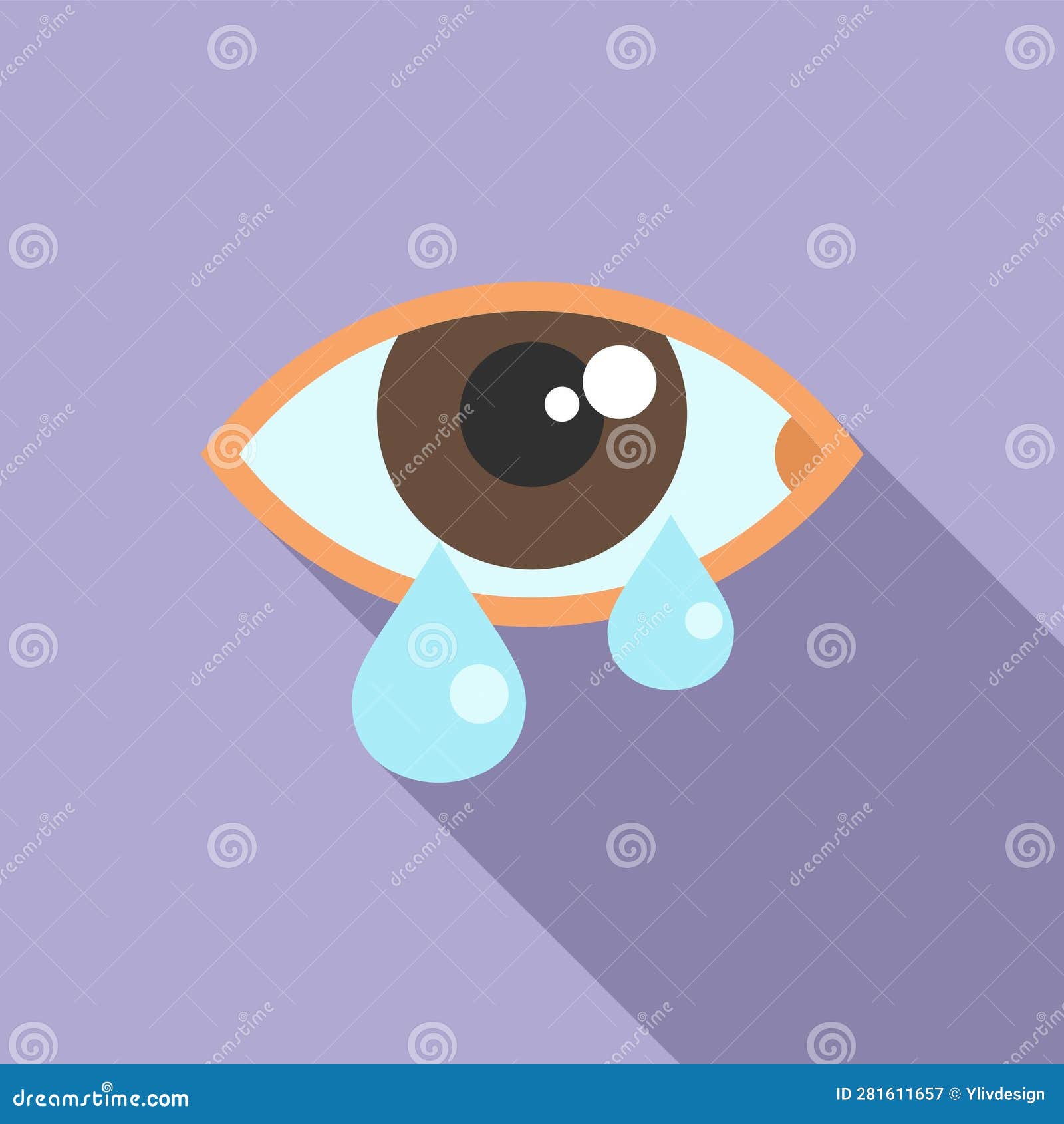 Sick Drop Eye Icon Flat Vector. Pollen Allergy Stock Illustration