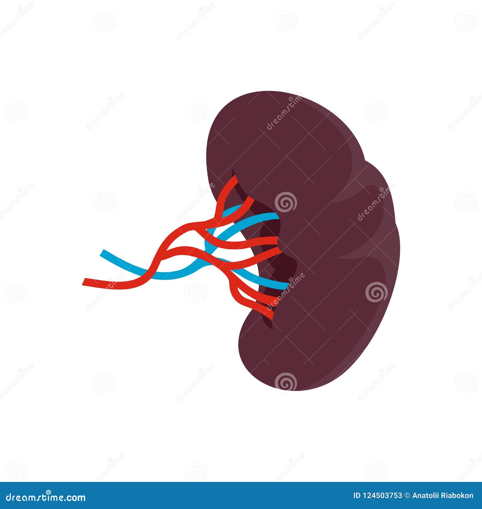 Sick Kidney Icon, Flat Style Stock Illustration - Illustration of ...