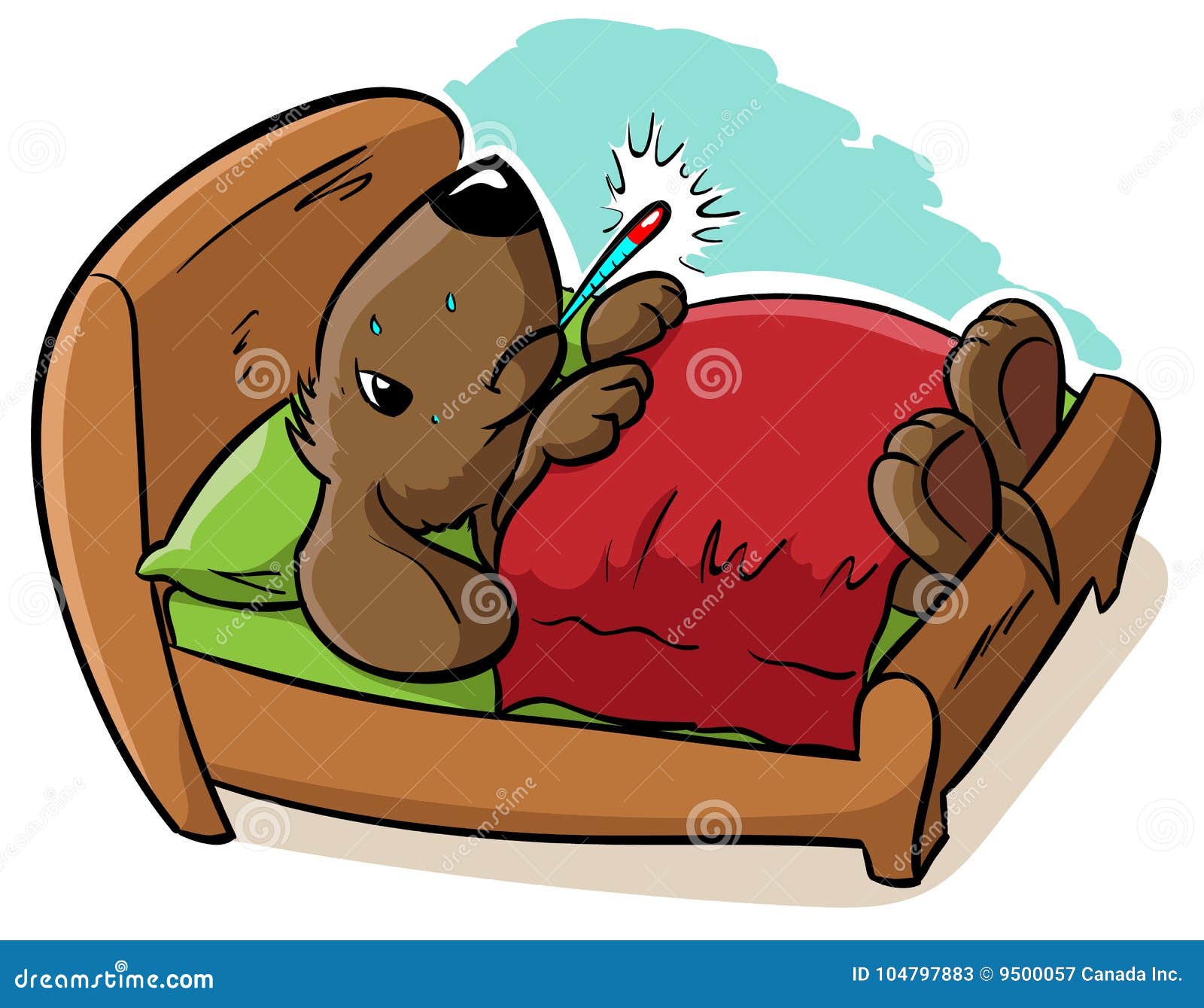 Sick little puppy stock vector. Illustration of animal - 104797883