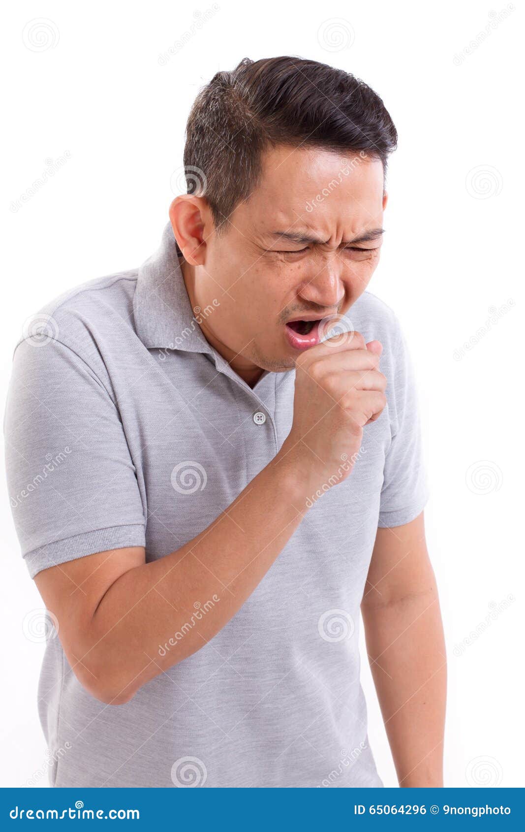 Sick man coughing stock photo. Image of illness, allergy 65064296