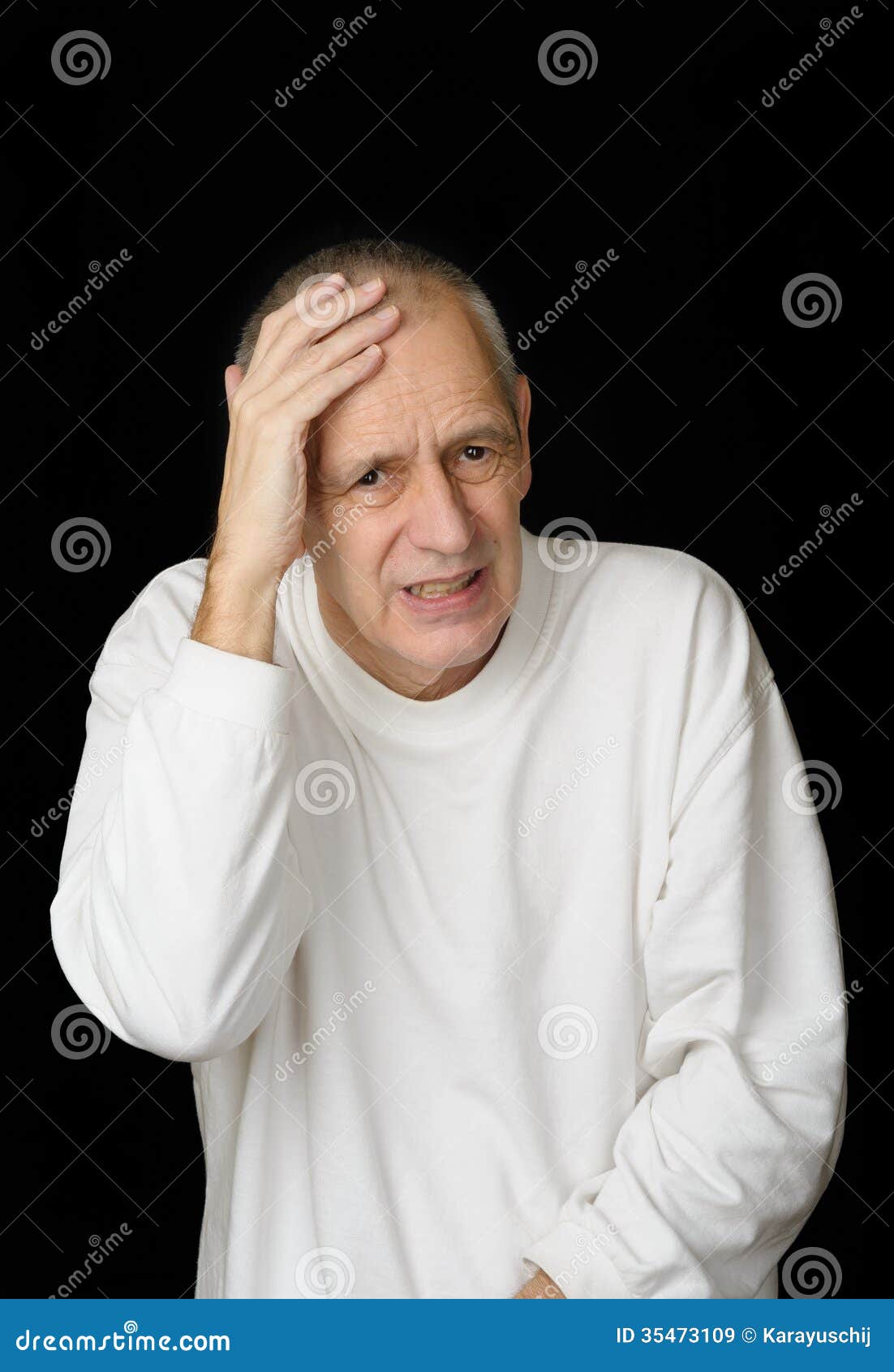 Sick Man with Heavy Headache Stock Image Image of tired, face 35473109