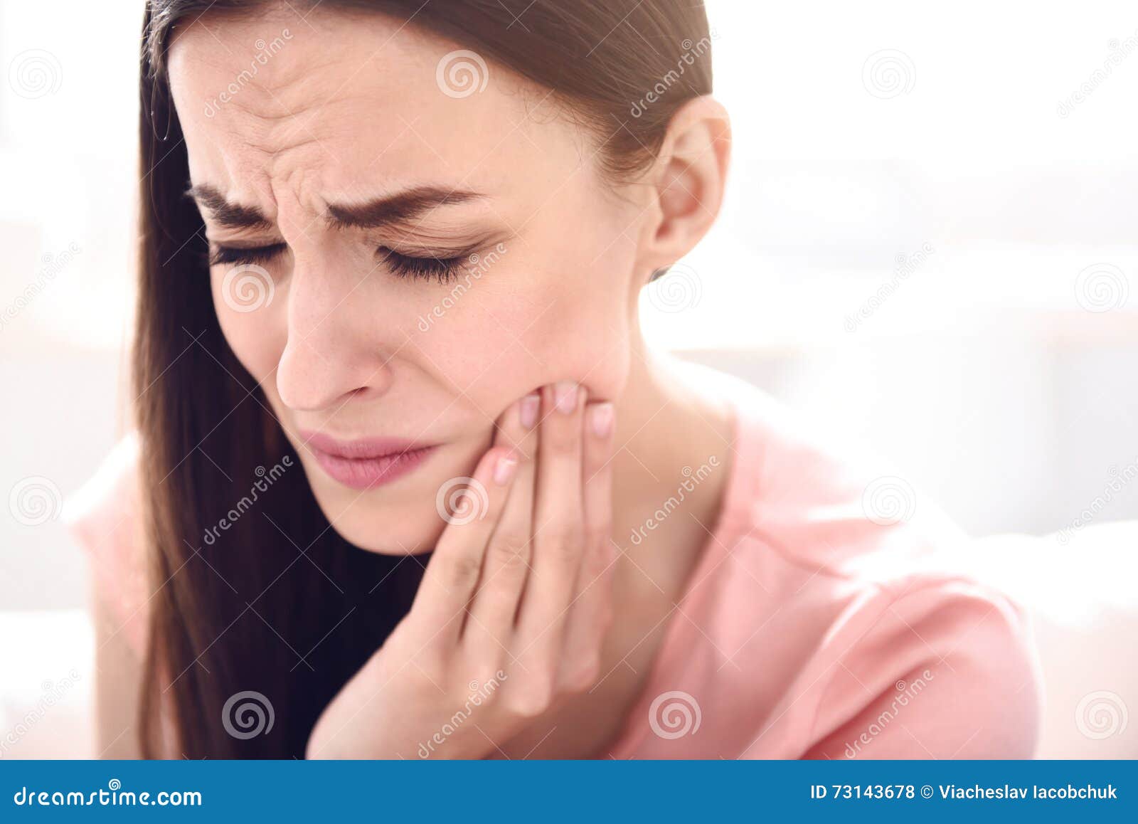 sick woman having a toothache