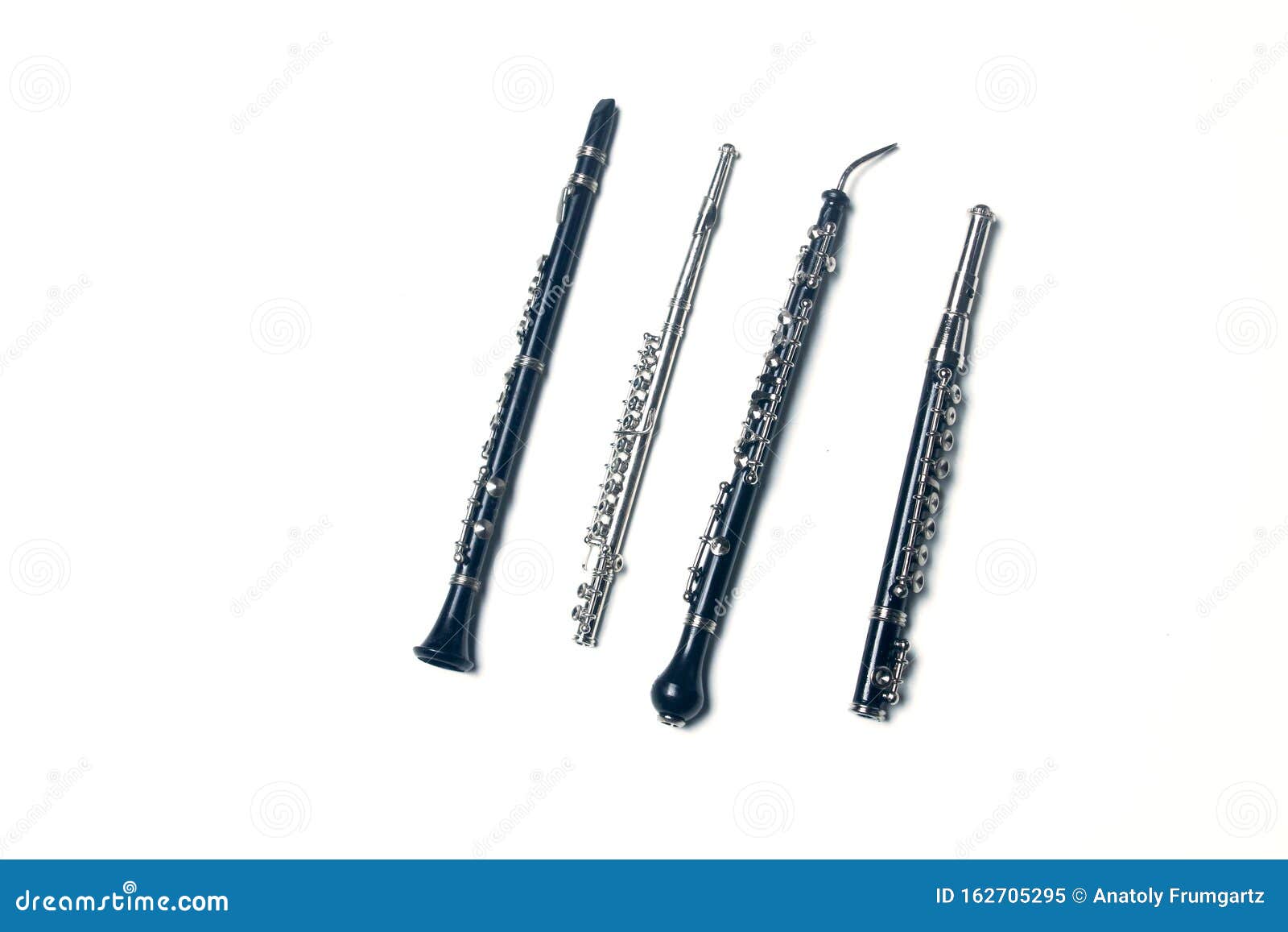 Sideblown Flute, Corno Inglese And Piccolo Flute Isolated