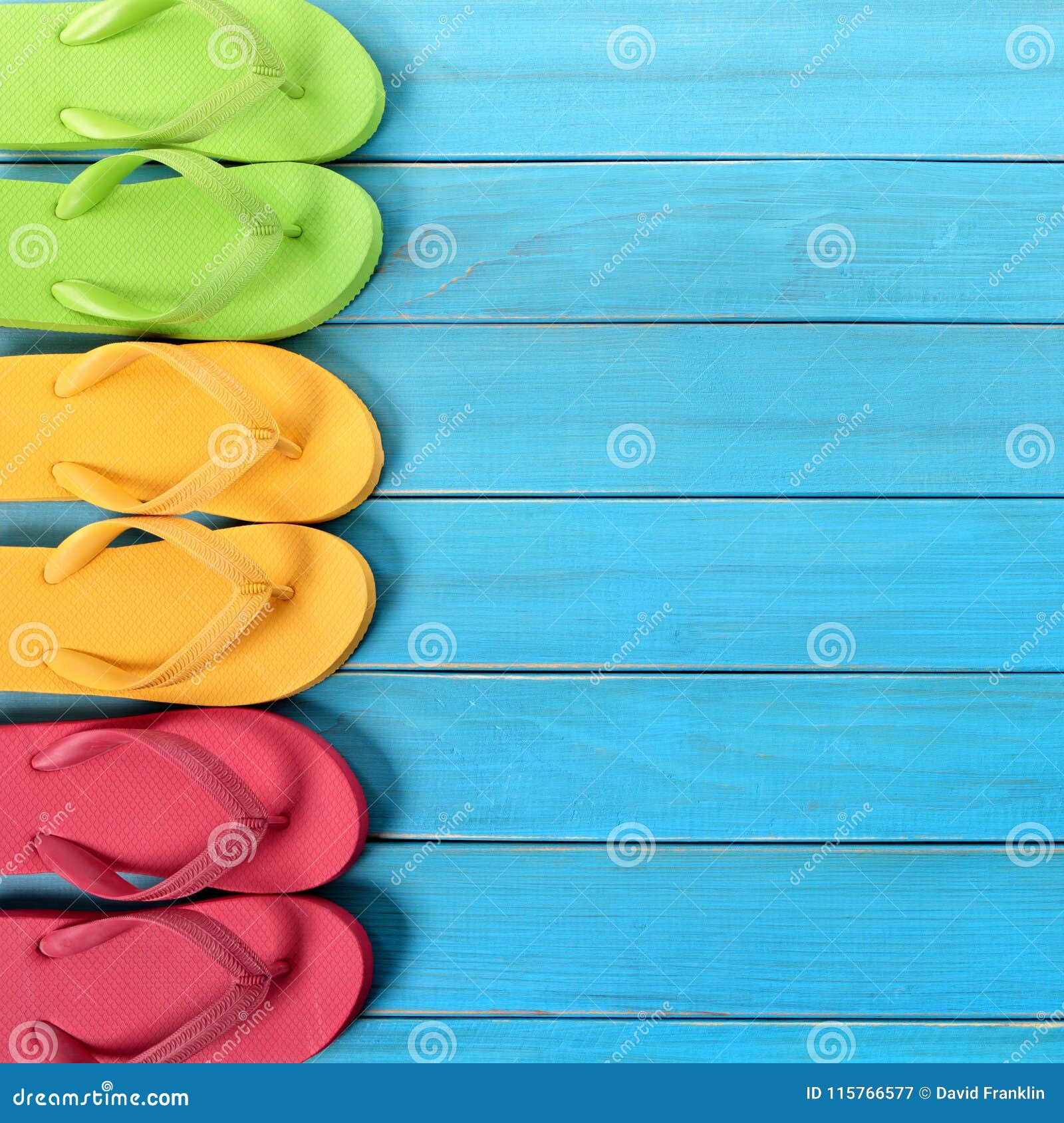 Flipflops Side Border Beach Background Square Stock Image - Image of ...