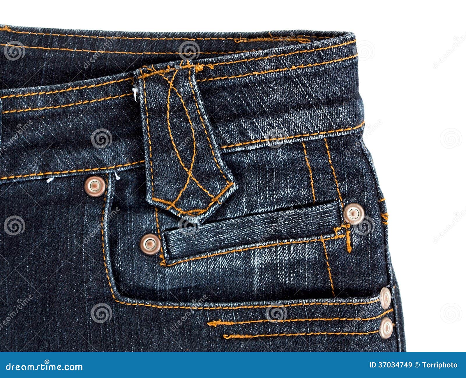 Side denim jeans pocket stock image. Image of isolated 37034749