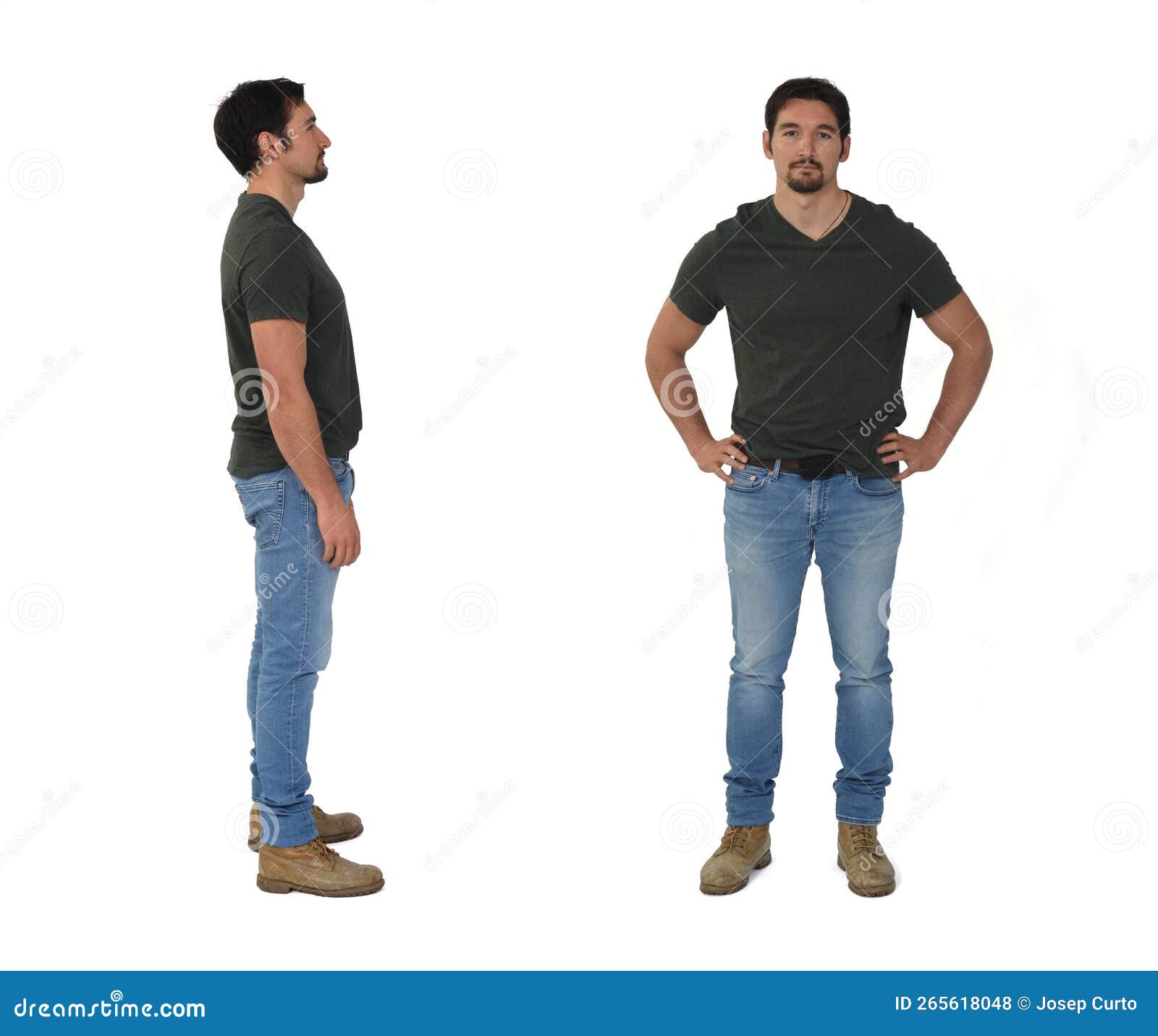 Side and Front View of a Man with Jeans Stock Photo - Image of ...
