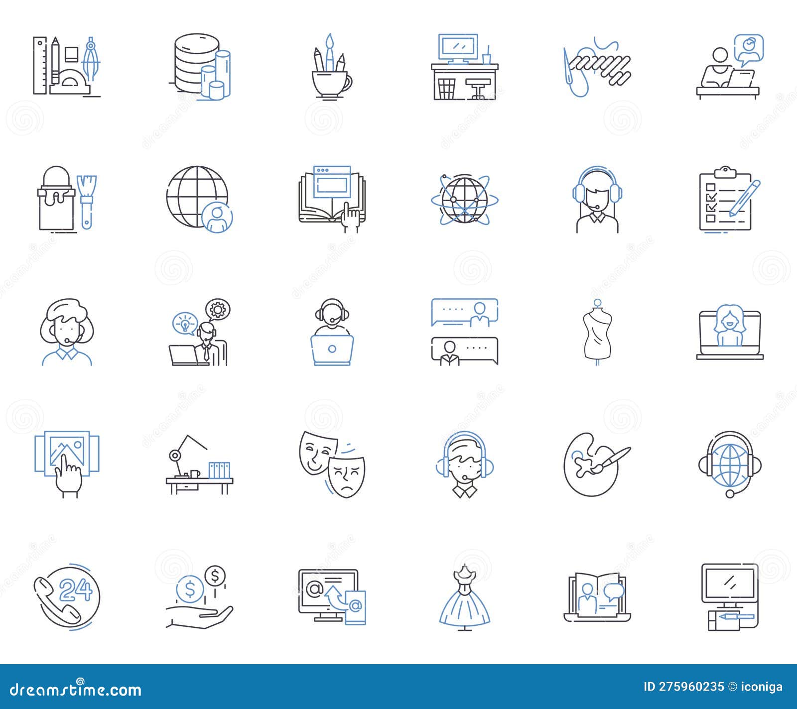 side hustler line icons collection. entrepreneur, freelancer, hustle, gig, creative, multitasker, driven  and