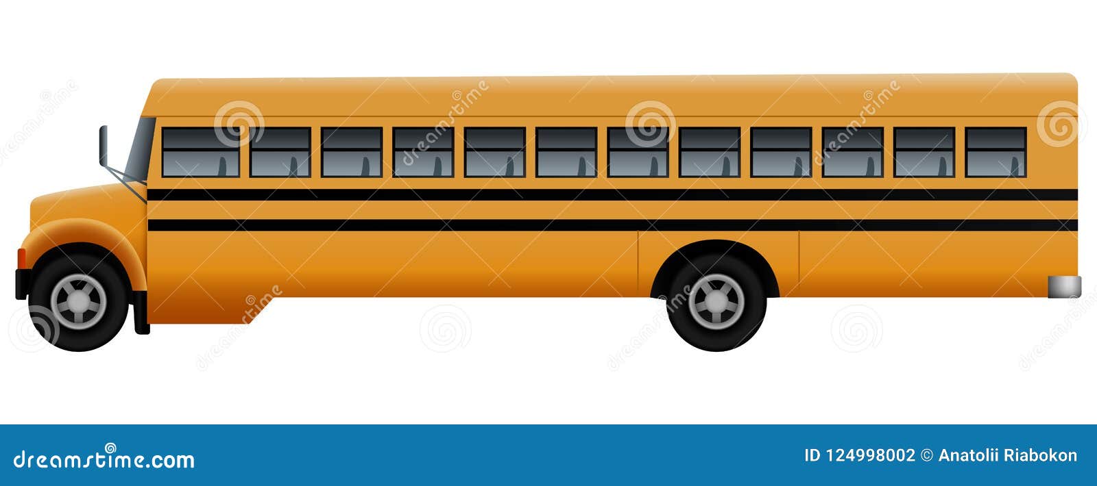 Download Side Of Long School Bus Mockup, Realistic Style Stock ...