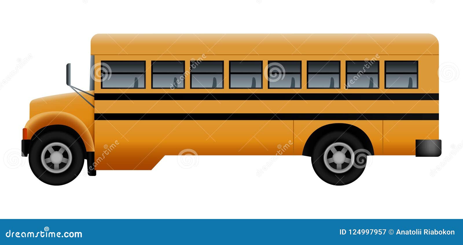 Download Side Of Old School Bus Mockup Realistic Style Stock Illustration Illustration Of Automobile Drive 124997957