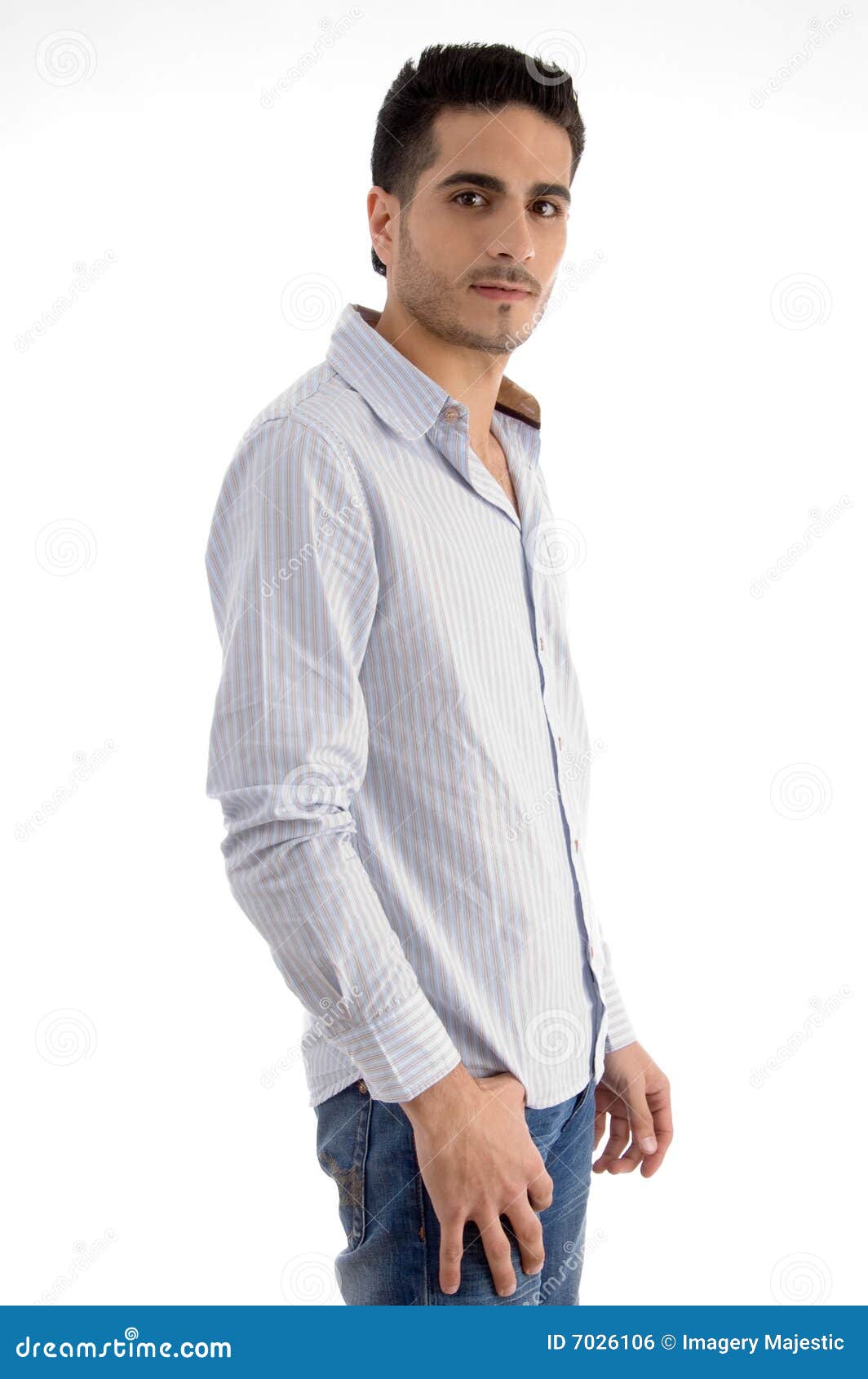 Side pose of standing man stock photo. Image of face, mature - 7026106