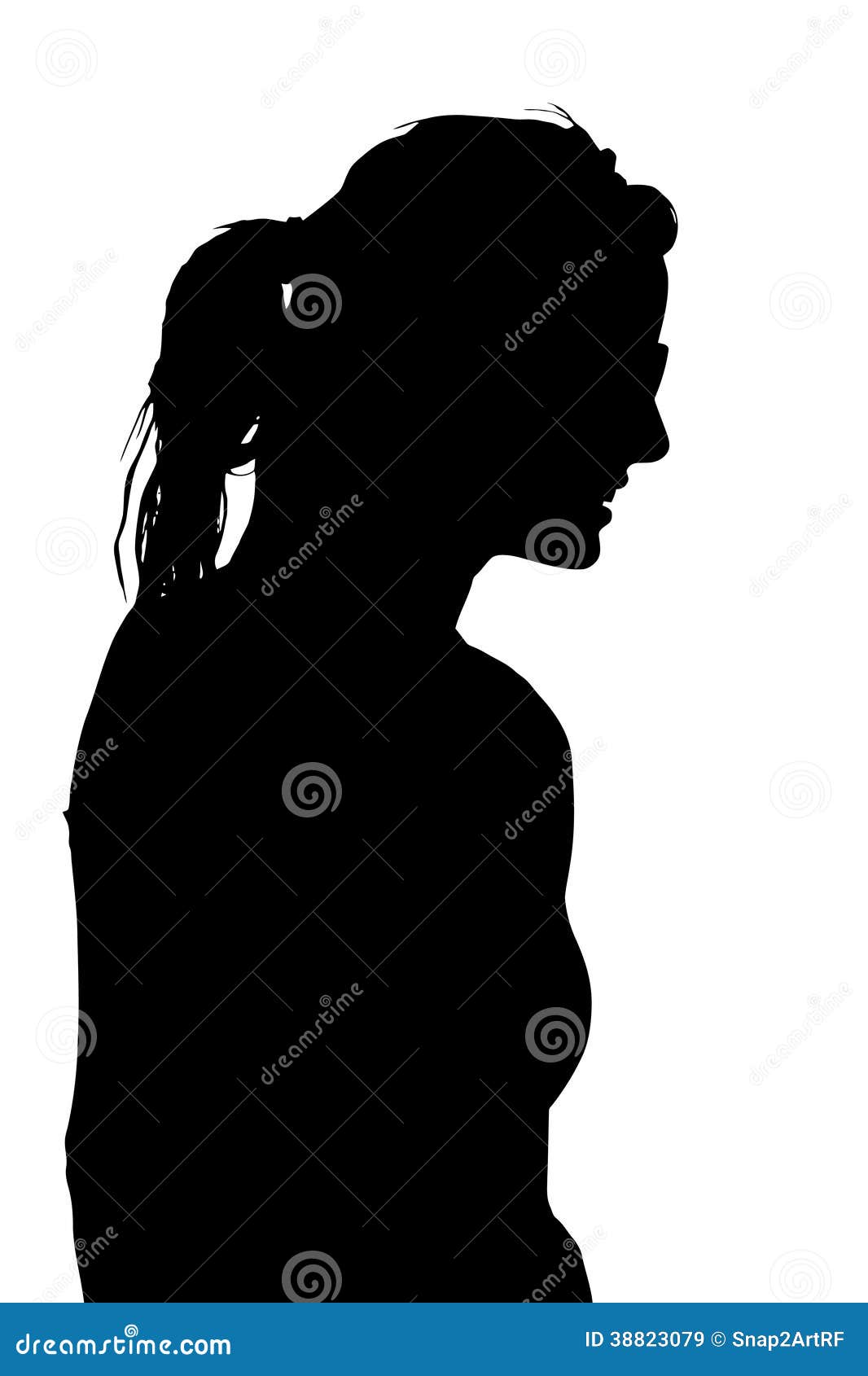 Side Profile Image Of Young Modern Woman Stock Vector 