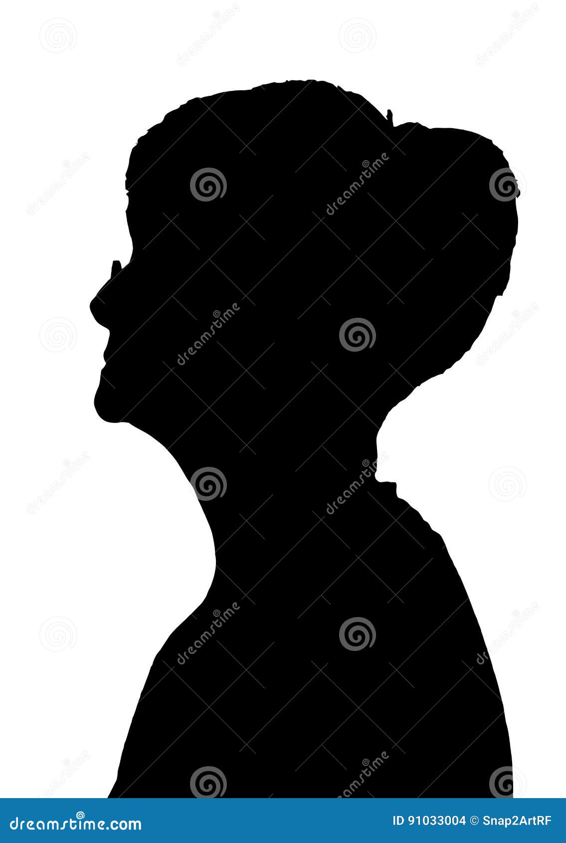 Side Profile Portrait Silhouette Elderly Lady with Glasses Stock Vector