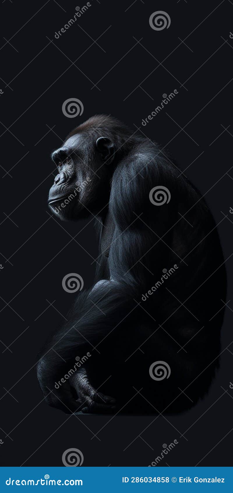 Side Profile of a Silverback Gorilla Stock Photo - Image of mascot