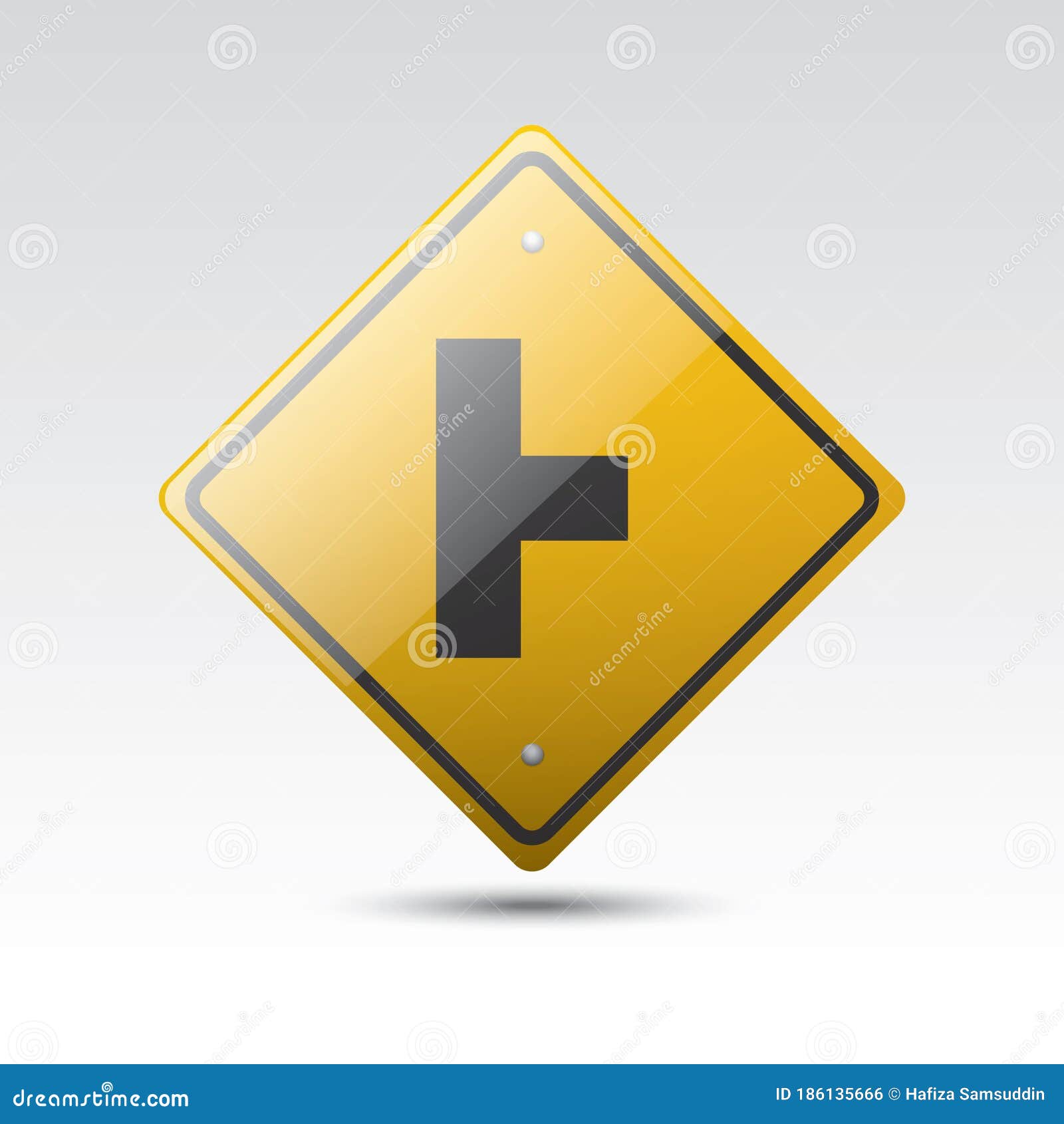 Side Road Right Sign. Vector Illustration Decorative Design Stock