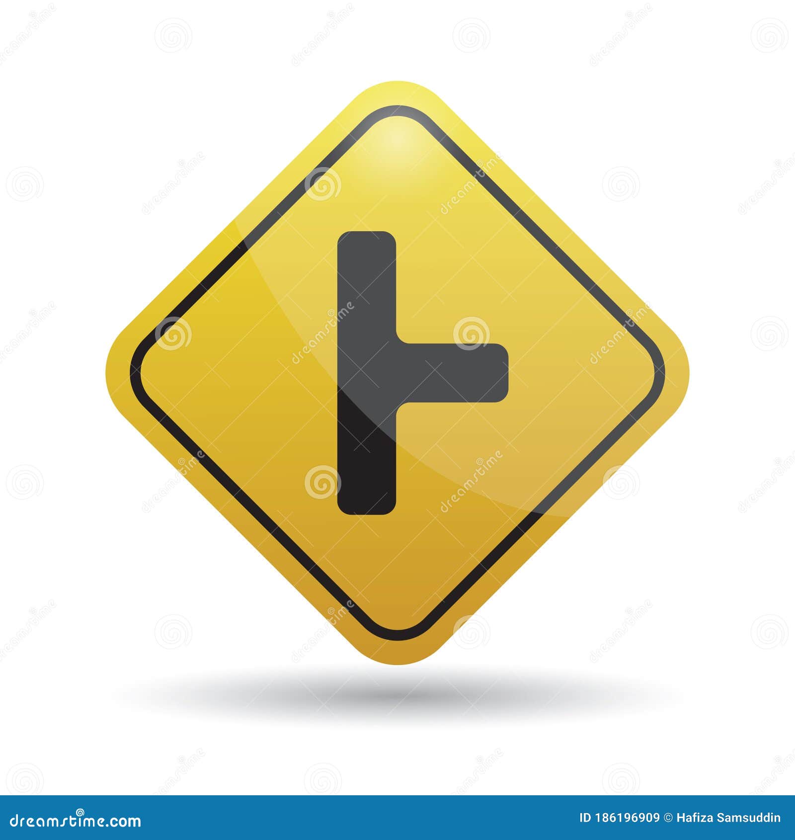 Side Road Right Sign. Vector Illustration Decorative Design Stock