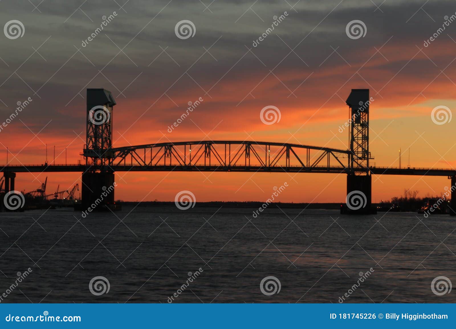 Cape Fear Mechanical Bridge at Dusk Editorial Photo Image of fear