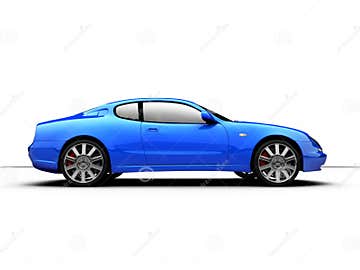 Side View of a 3D Rendered Sports Car Stock Illustration - Illustration ...