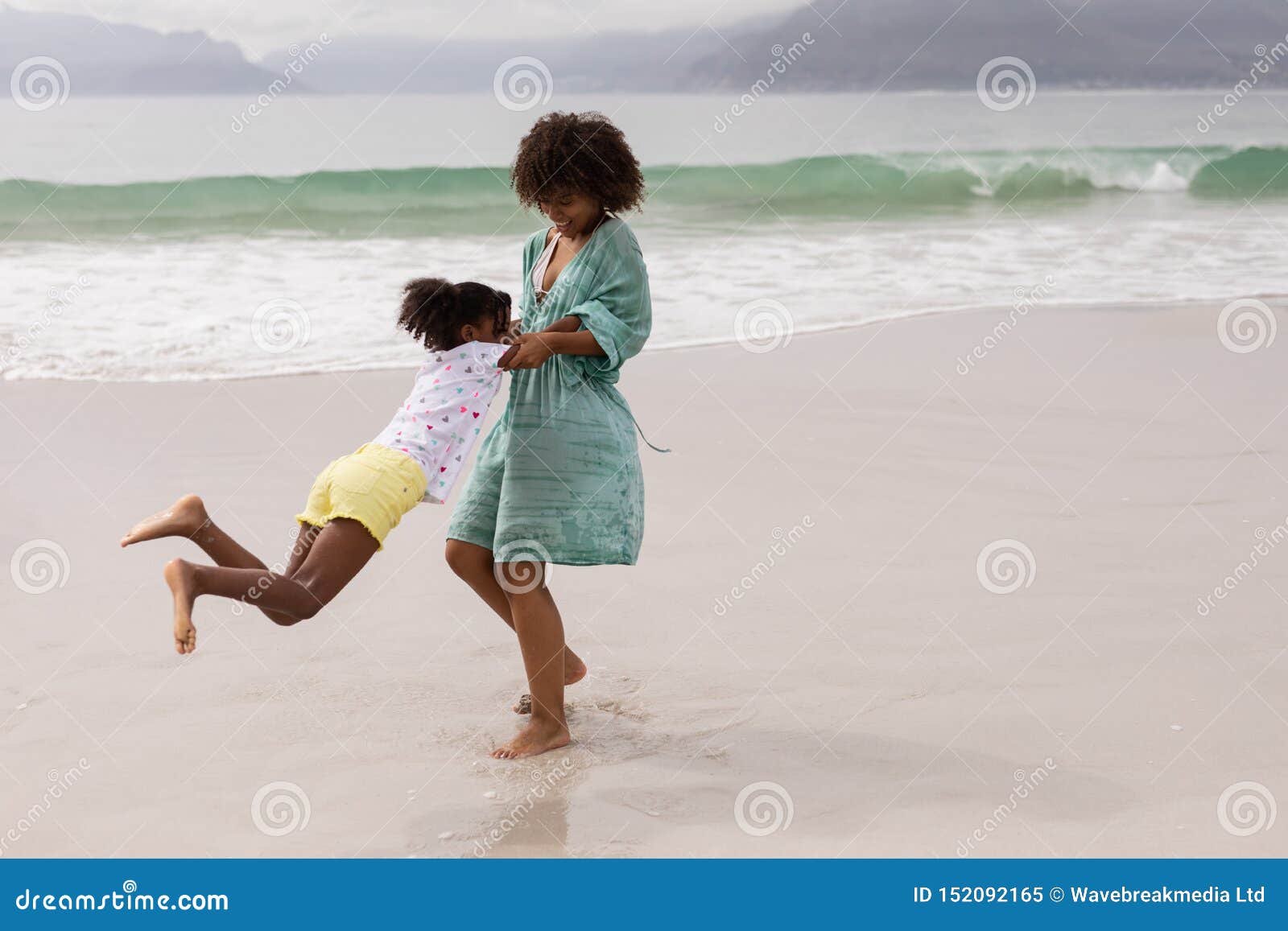 Mother And Daughter Having Fun On The Beach Stock Image Image Of Leisure Bonding 152092165 