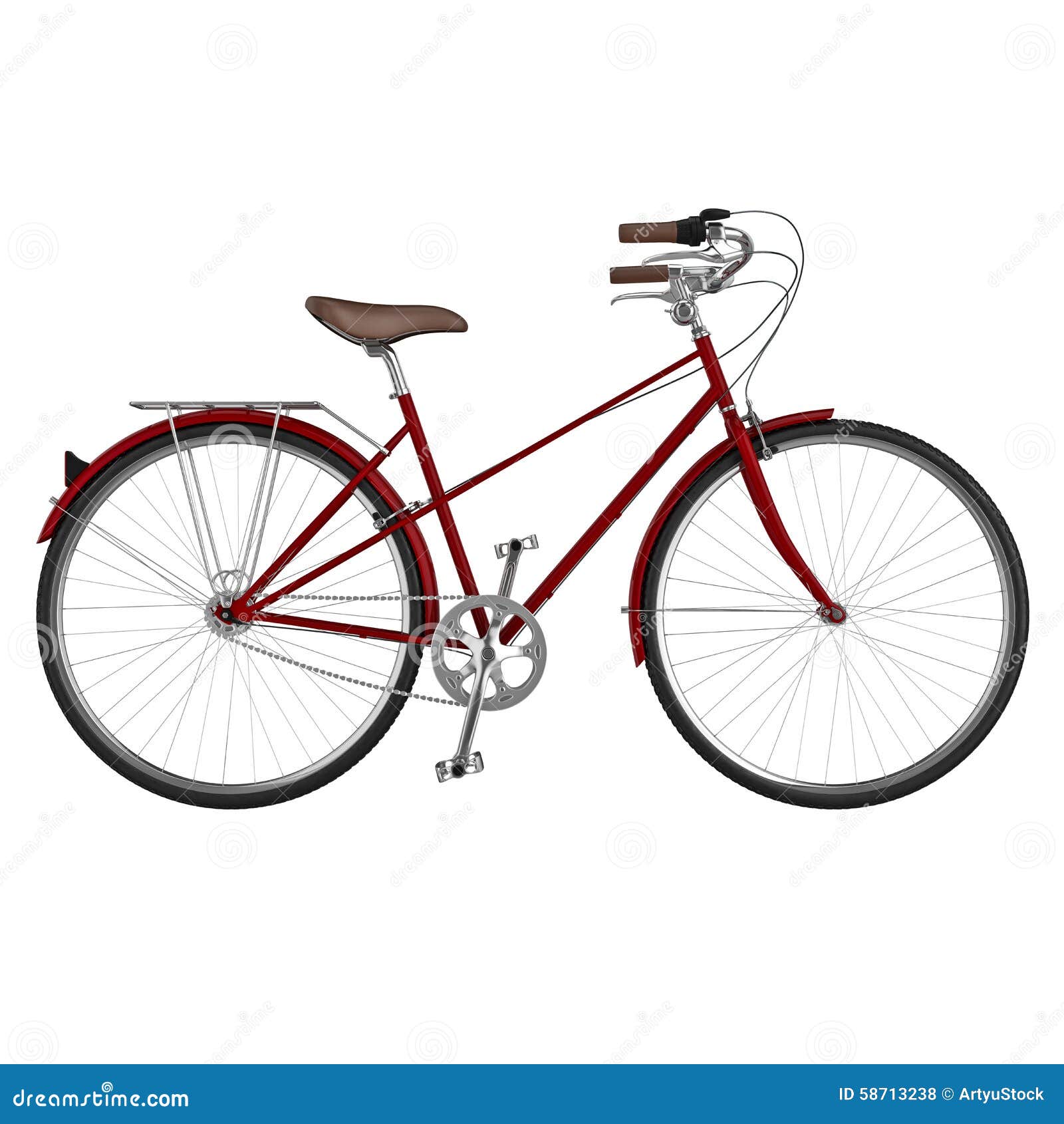 side view bicycle d graphic classic chrome detail some elements object white background 58713238