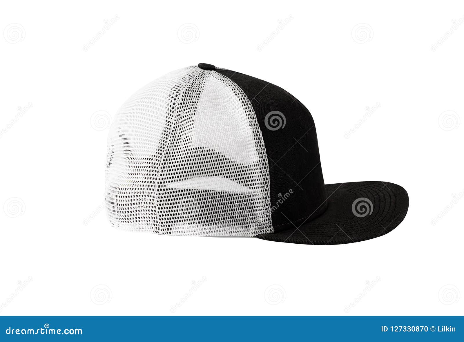 Download Side View Of Black Snapback Cap With Mesh Stock Photo ...
