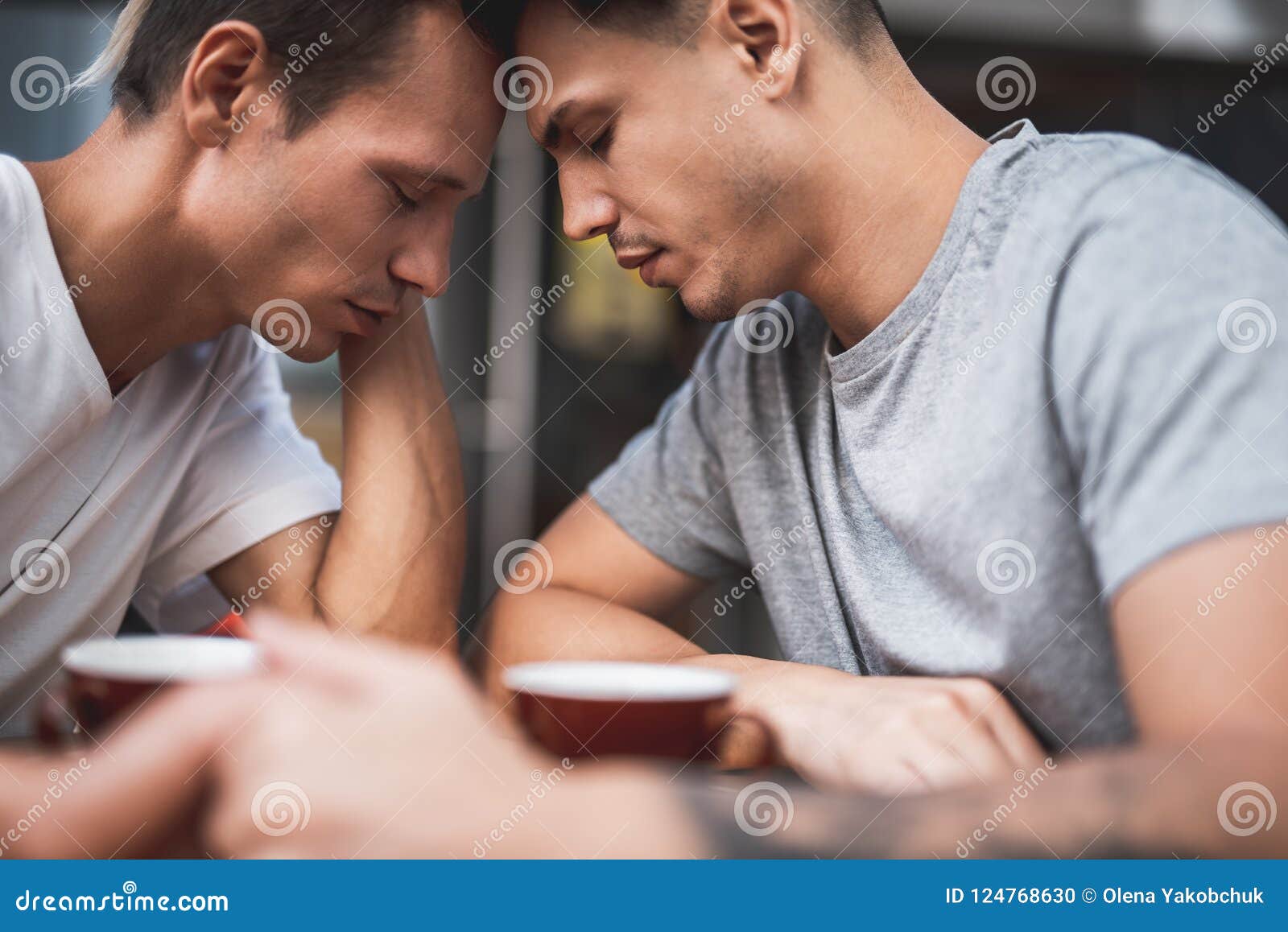 Orderly Man Talking With Friend In Cafe Stock Photo Image Of