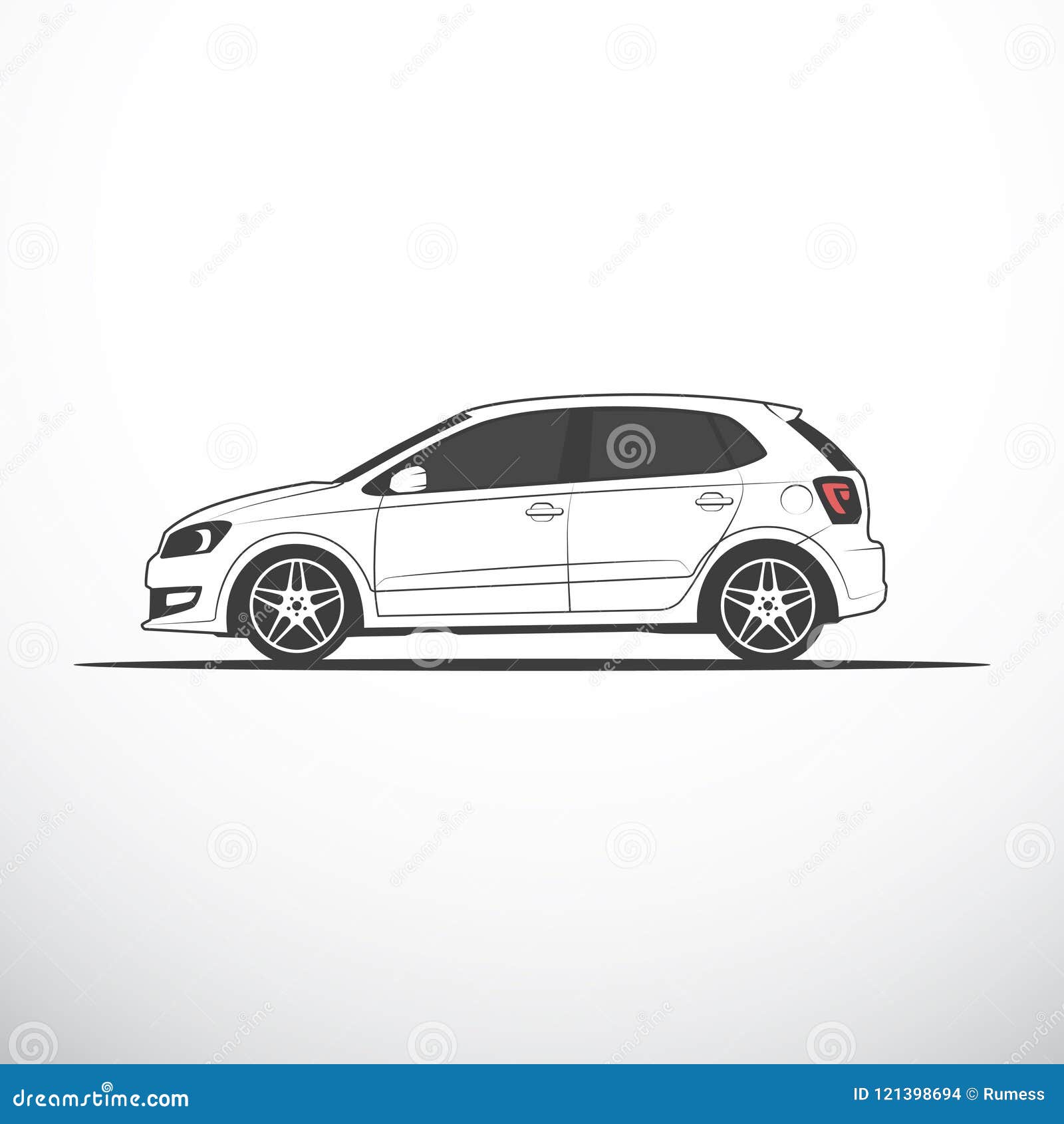 Side View Of Car Car Sketch Vector Illustration Stock