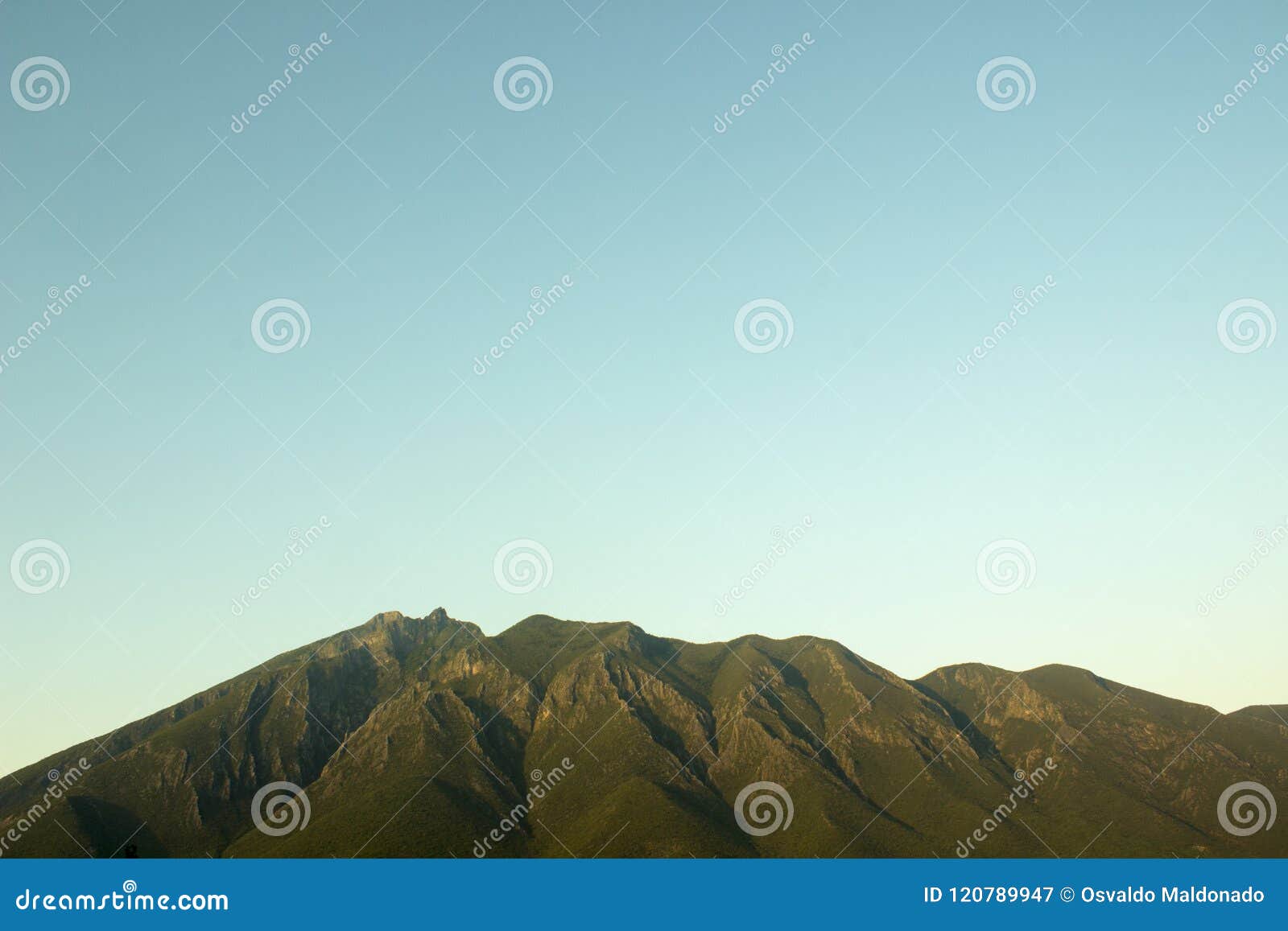 side view of the cerro de la silla mountain.